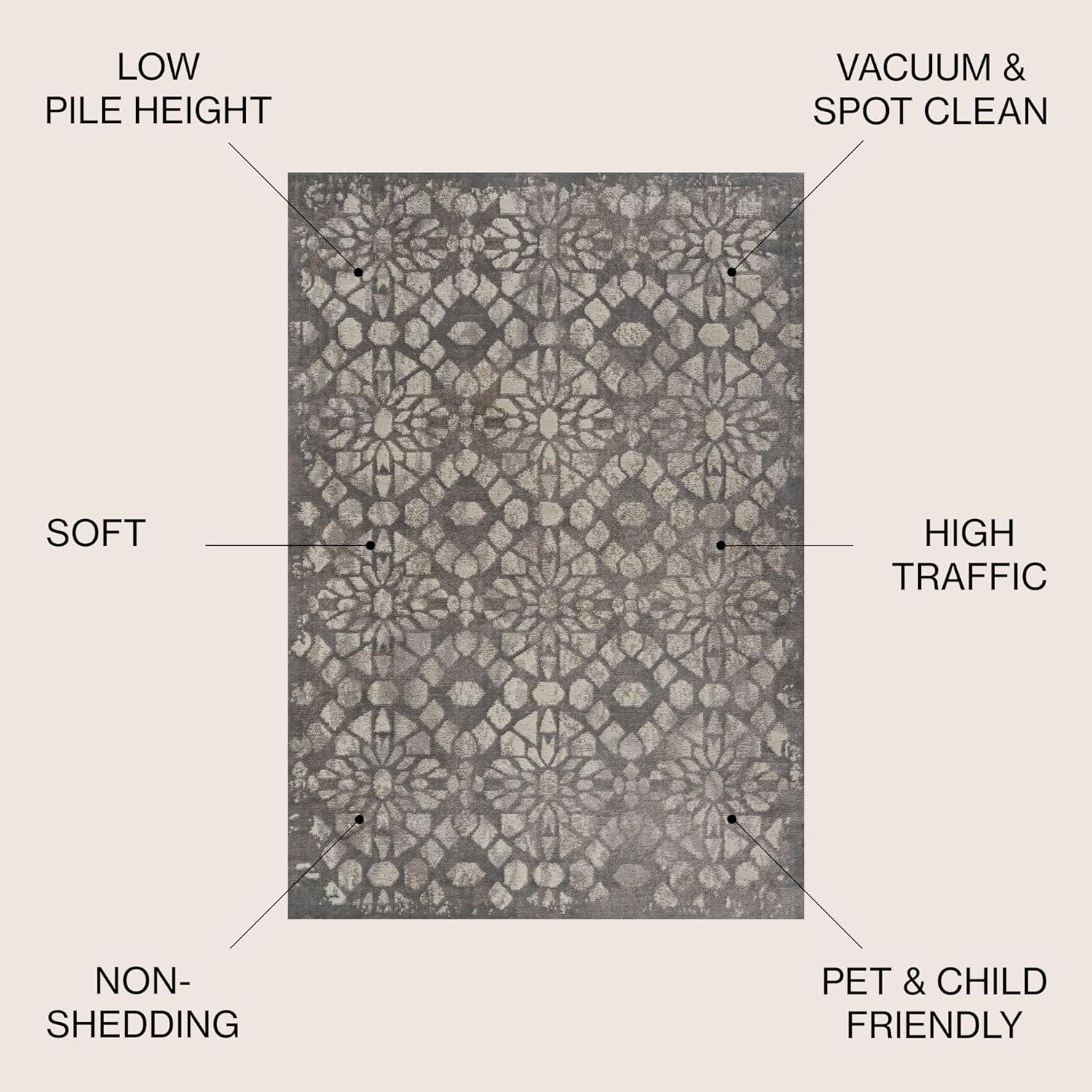 image:imageJONATHAN Y Roma Ornate Geometric Tile Gray Indoor Area Rug 3x5 Transitional Contemporary EasyCleaning for Living Room Bedroom Kitchen Pet Friendly NonShedding MDP405A33 x 5 Rectangular