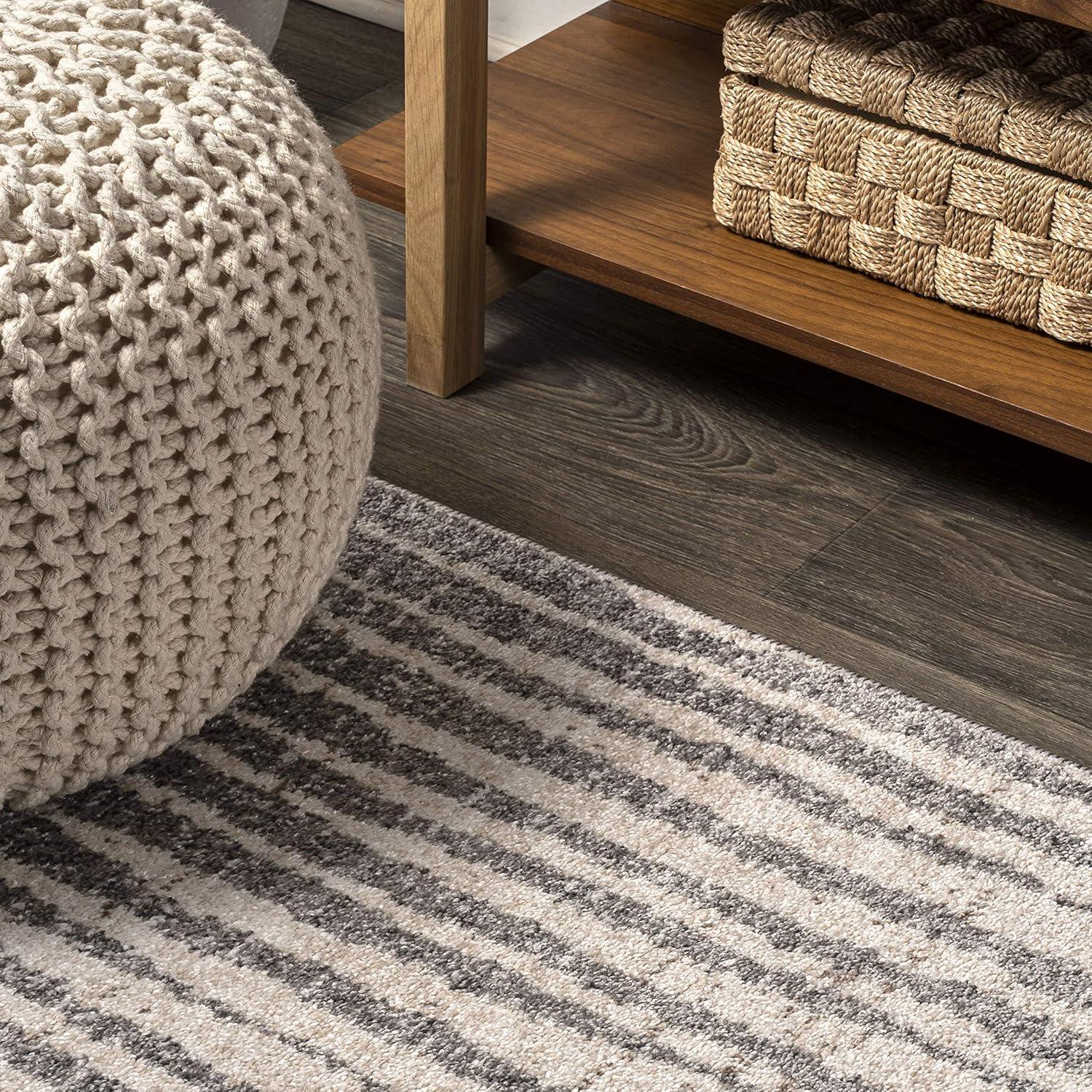 image:imageJONATHAN Y Skoura Modern Bold Stripe BeigeDark Gray Indoor Area Rug 3x5 Bohemian Casual EasyCleaning for Living Room Bedroom Kitchen Pet Friendly NonShedding MOH305A33 x 49 Rectangular