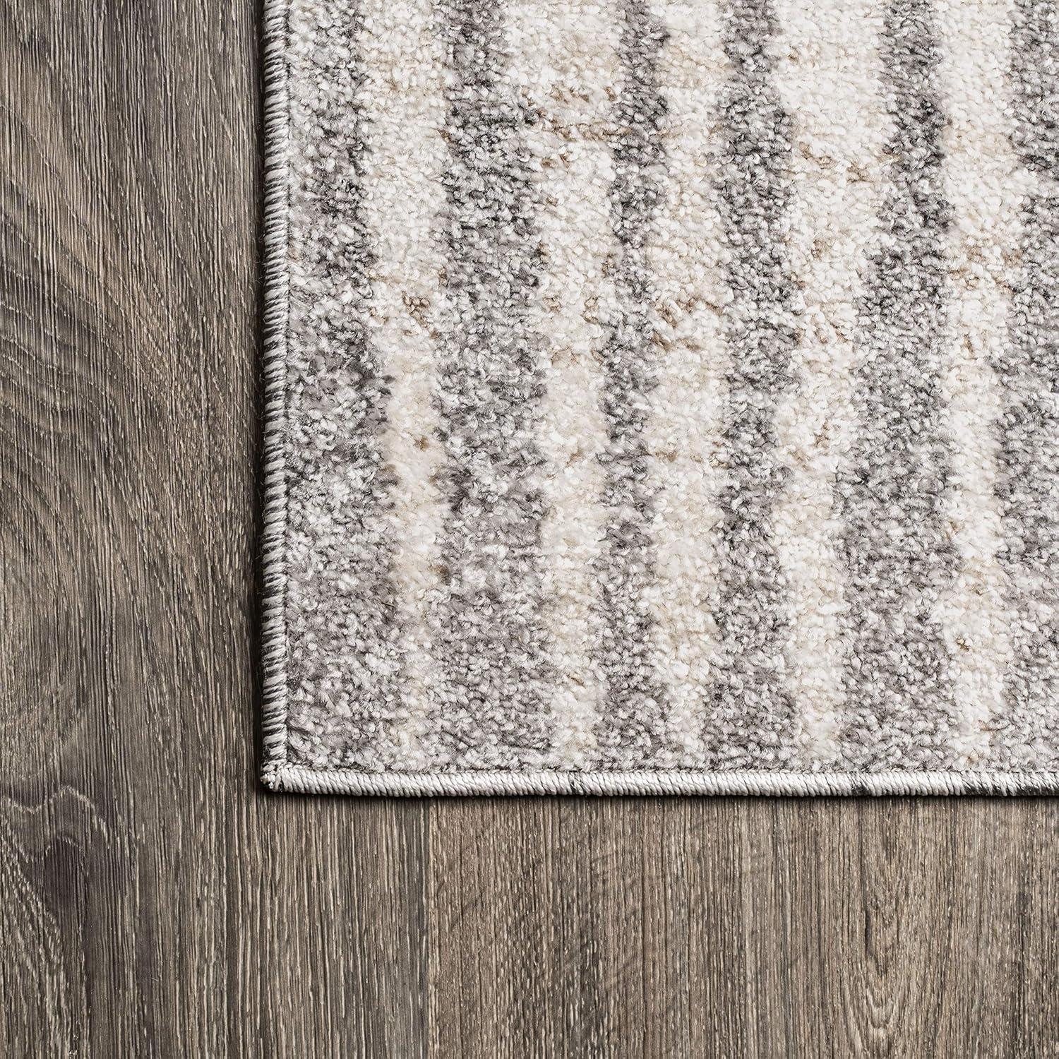 image:imageJONATHAN Y Skoura Modern Bold Stripe BeigeDark Gray Indoor Area Rug 3x5 Bohemian Casual EasyCleaning for Living Room Bedroom Kitchen Pet Friendly NonShedding MOH305A33 x 49 Rectangular