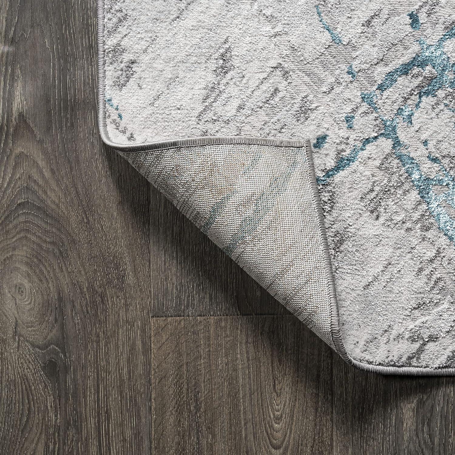 image:imageJONATHAN Y Slant Abstract GrayBlue Indoor Area Rug 3X5 ft Modern for Living Room Bedroom Kitchen Office EasyCleaning High Traffic PetFriendly NonShedding SOR201B3GrayTurquoise