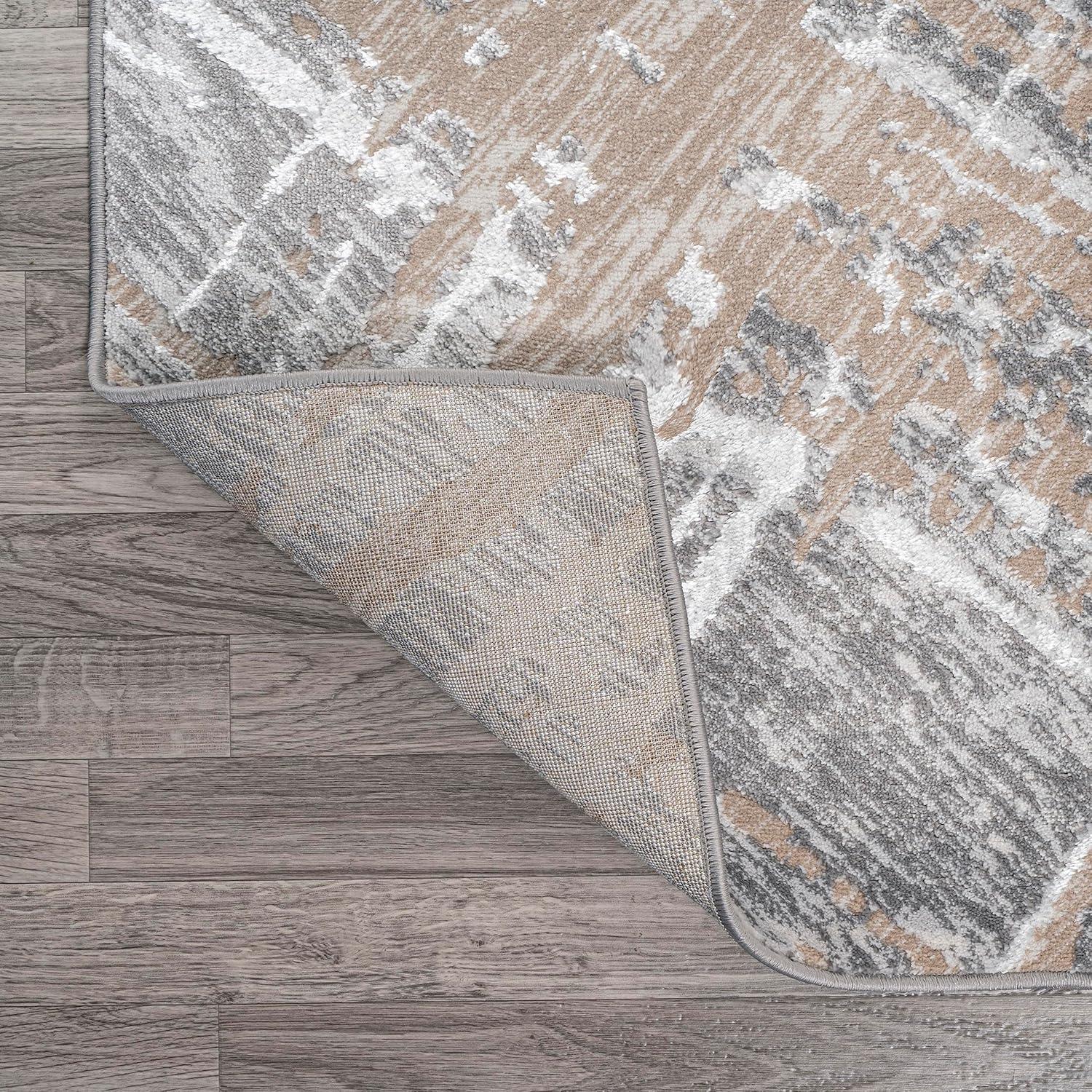 image:imageJONATHAN Y Slant Abstract GrayBlue Indoor Area Rug 3X5 ft Modern for Living Room Bedroom Kitchen Office EasyCleaning High Traffic PetFriendly NonShedding SOR201B3BeigeGray