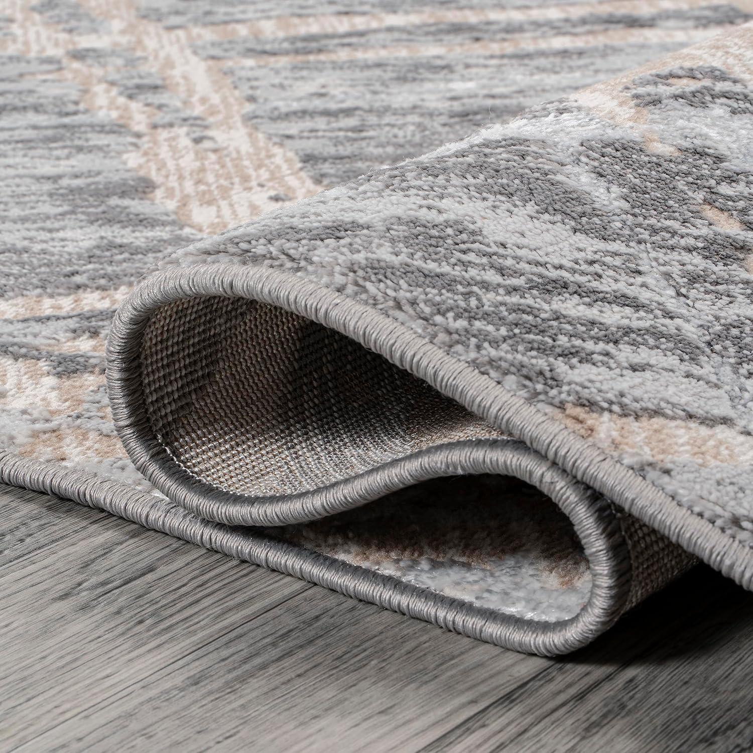 image:imageJONATHAN Y Slant Abstract GrayBlue Indoor Area Rug 3X5 ft Modern for Living Room Bedroom Kitchen Office EasyCleaning High Traffic PetFriendly NonShedding SOR201B3BeigeGray