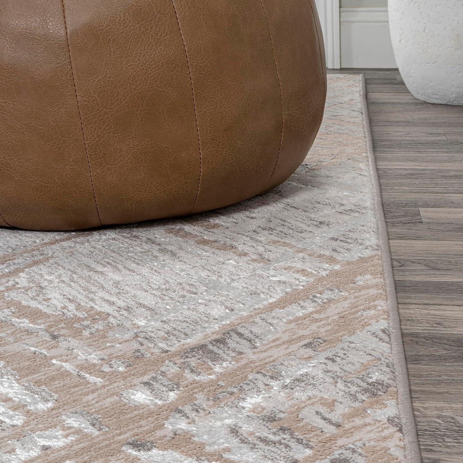 image:imageJONATHAN Y Slant Abstract GrayBlue Indoor Area Rug 3X5 ft Modern for Living Room Bedroom Kitchen Office EasyCleaning High Traffic PetFriendly NonShedding SOR201B3BeigeGray