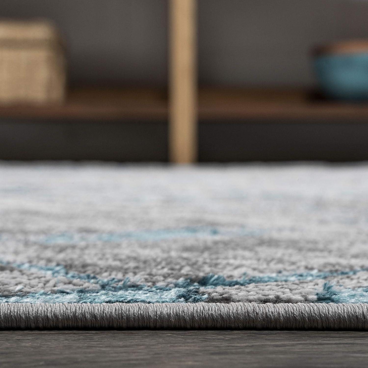 image:imageJONATHAN Y Slant Abstract GrayBlue Indoor Area Rug 3X5 ft Modern for Living Room Bedroom Kitchen Office EasyCleaning High Traffic PetFriendly NonShedding SOR201B3GrayTurquoise