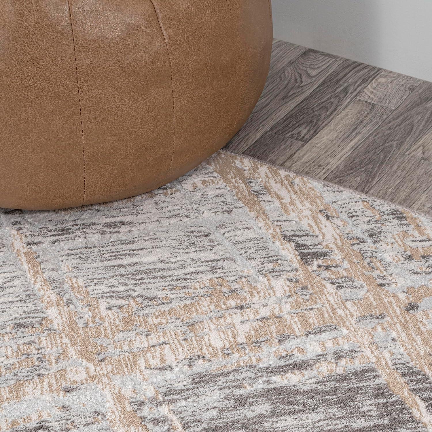image:imageJONATHAN Y Slant Abstract GrayBlue Indoor Area Rug 3X5 ft Modern for Living Room Bedroom Kitchen Office EasyCleaning High Traffic PetFriendly NonShedding SOR201B3BeigeGray