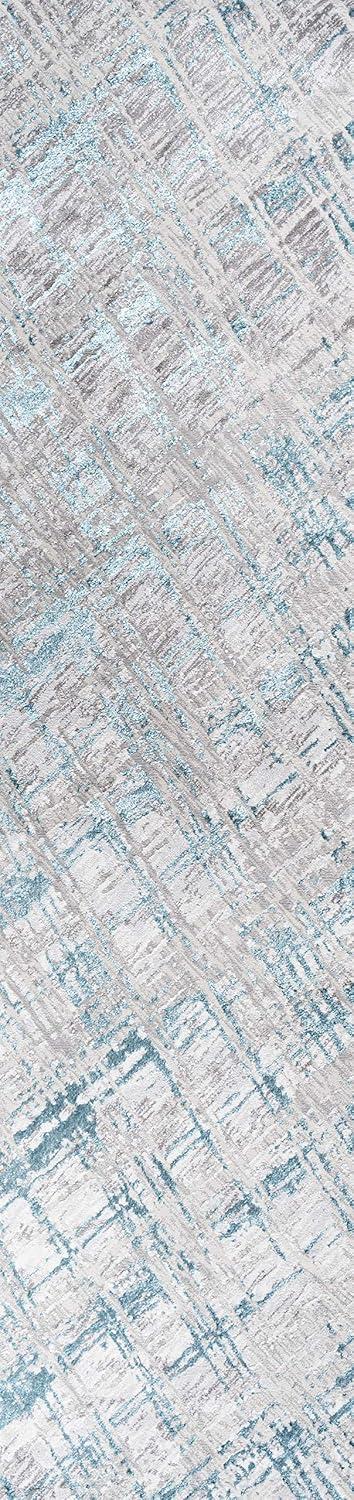 image:imageJONATHAN Y Slant Abstract GrayBlue Indoor Area Rug 3X5 ft Modern for Living Room Bedroom Kitchen Office EasyCleaning High Traffic PetFriendly NonShedding SOR201B3GrayTurquoise