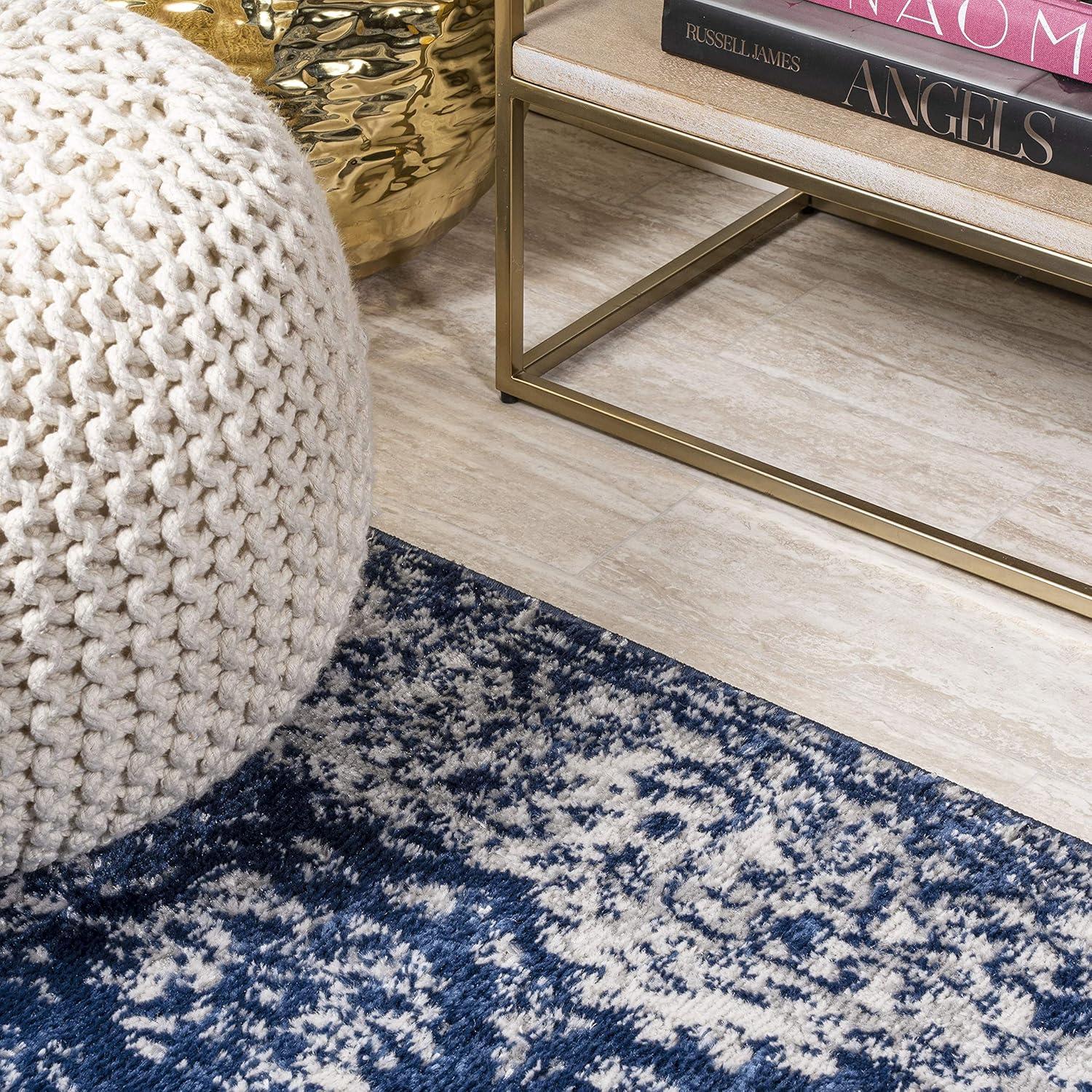 image:imageJONATHAN Y Soleiman Modern Navy Indoor Area Rug 3x5 Vintage Transitional EasyCleaning for Living Room Bedroom Kitchen Pet Friendly NonShedding MDP404A322 x 8 Runner