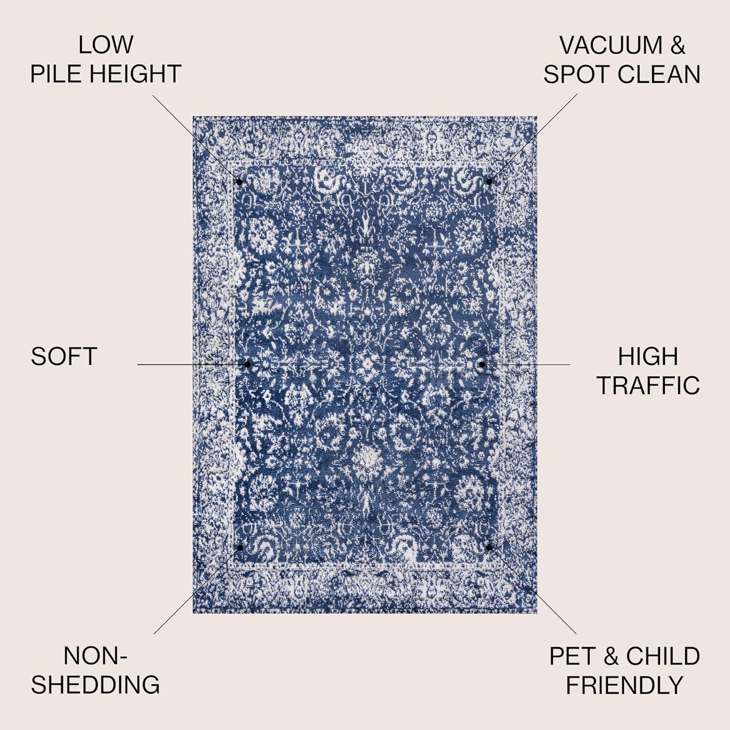 image:imageJONATHAN Y Soleiman Modern Navy Indoor Area Rug 3x5 Vintage Transitional EasyCleaning for Living Room Bedroom Kitchen Pet Friendly NonShedding MDP404A33 x 5 Rectangular