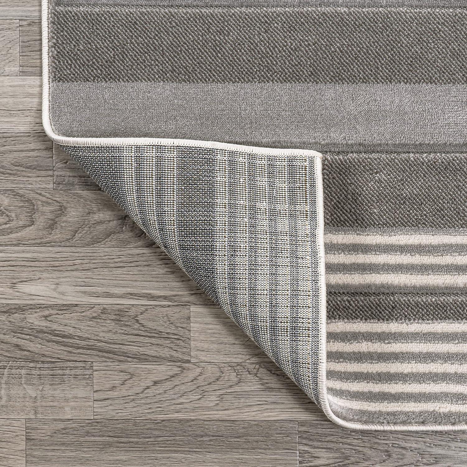 image:imageJONATHAN Y Striped Circles GrayYellowCream Indoor Area Rug 3X5 ft Nicky Geometric for Living Room Bedroom Kitchen Office EasyCleaning High Traffic PetFriendly NonShedding UNQ100A3710 x 102 Rectangular