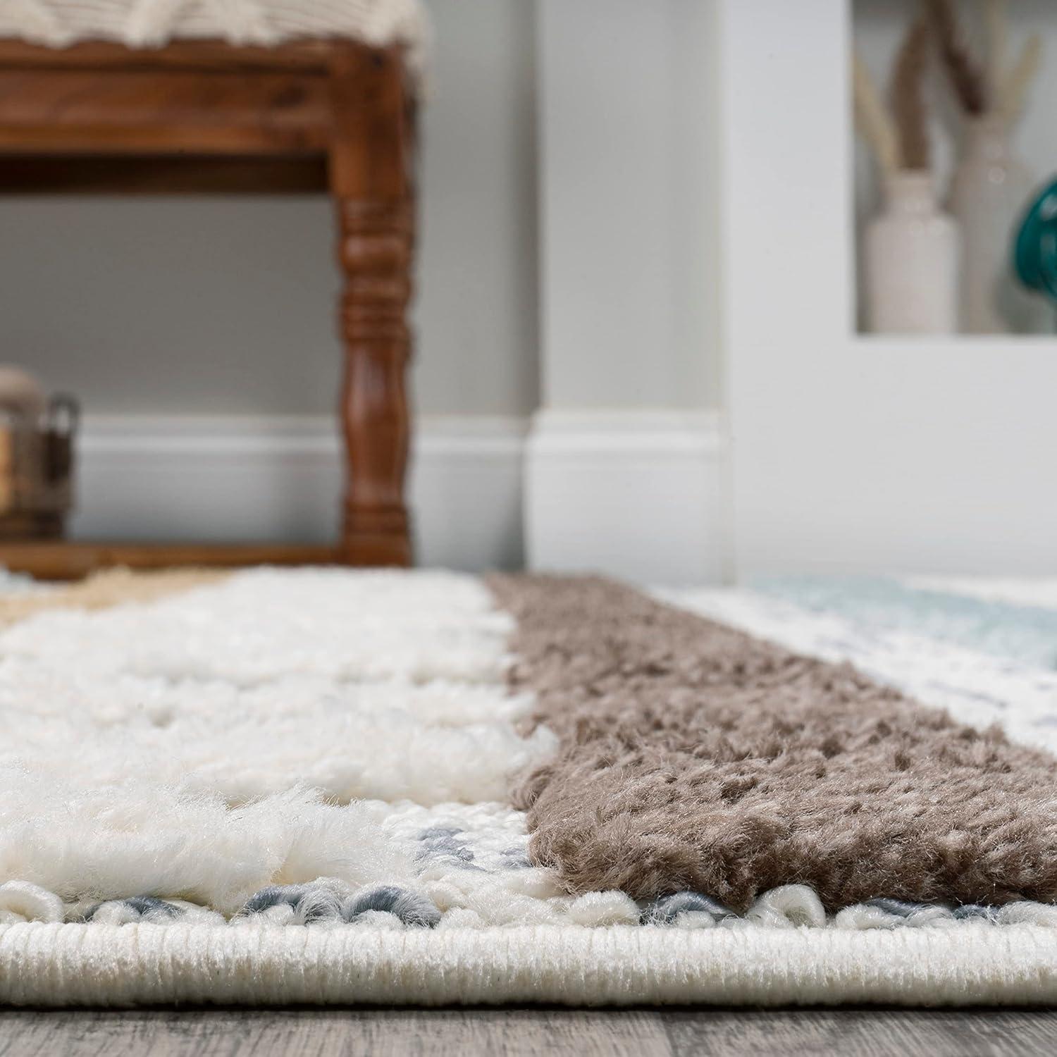 image:imageJONATHAN Y Striped Geometric HighLow Indoor Area Rug 3X5 MultiCream Faiza Moroccan for Living Room Bedroom Kitchen Office EasyCleaning High Traffic PetFriendly NonShedding SNT106A3710 x 10 Rectangular