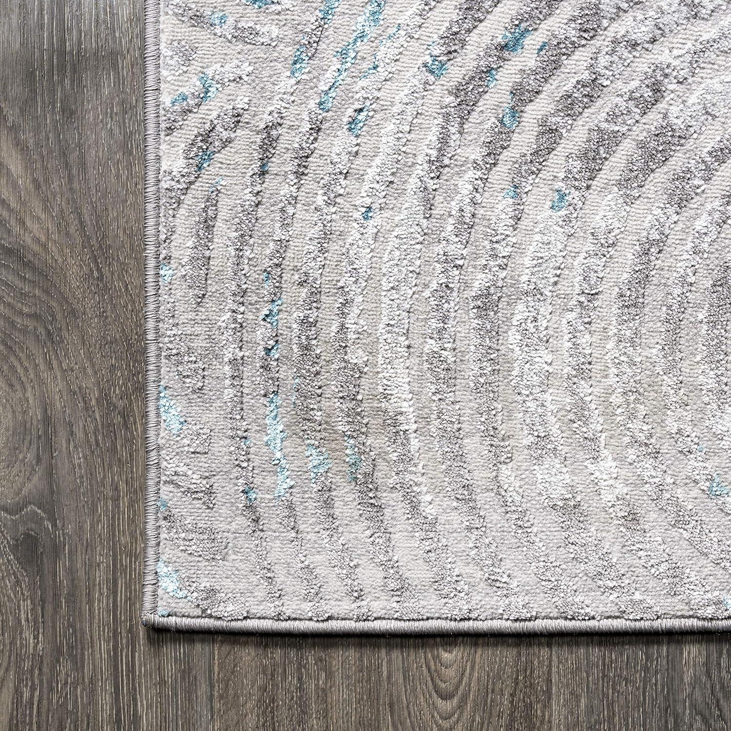 image:imageJONATHAN Y Timeworn Abstract GrayTurquoise Indoor Area Rug 3X5 ft Modern for Living Room Bedroom Kitchen Office EasyCleaning High Traffic PetFriendly NonShedding SOR205A32 x 10 Runner