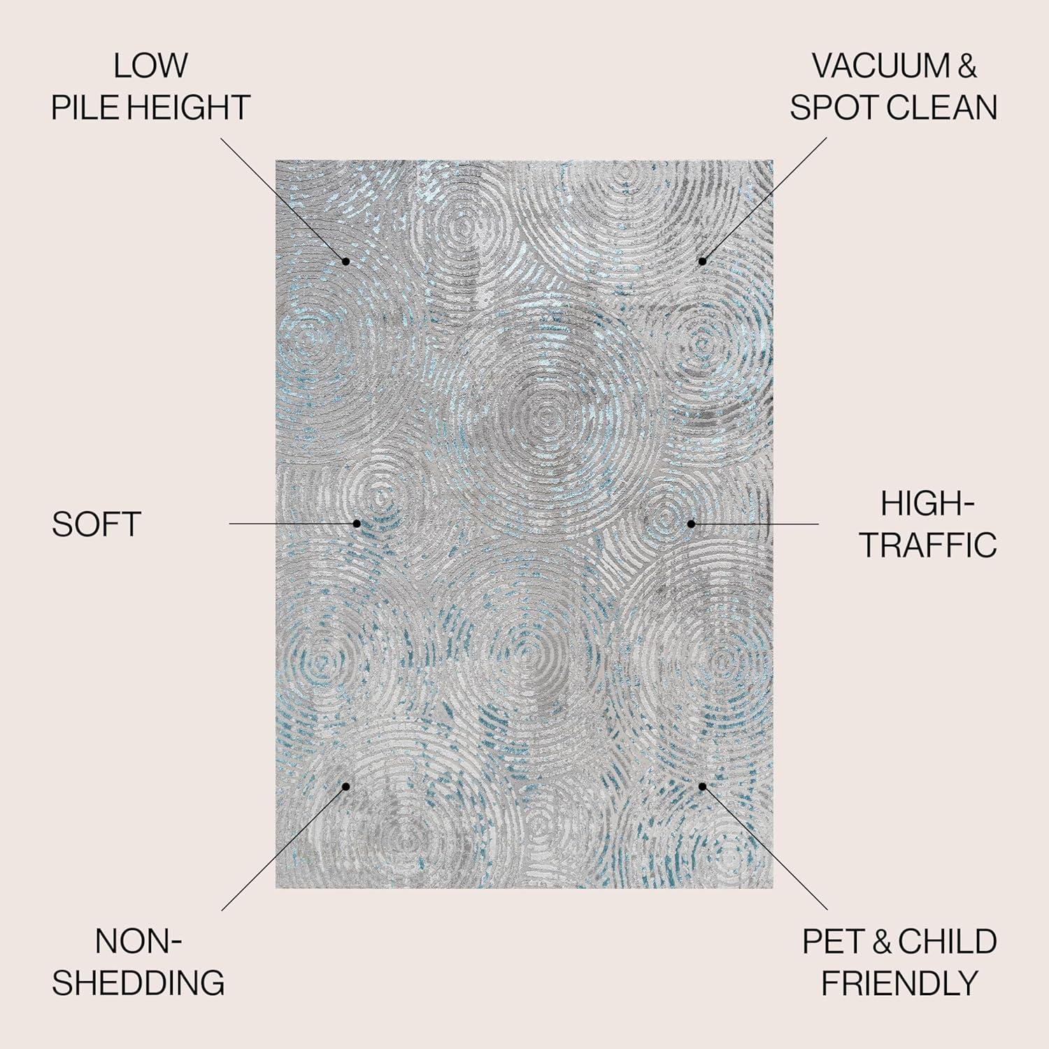 image:imageJONATHAN Y Timeworn Abstract GrayTurquoise Indoor Area Rug 3X5 ft Modern for Living Room Bedroom Kitchen Office EasyCleaning High Traffic PetFriendly NonShedding SOR205A34 x 6 Rectangular