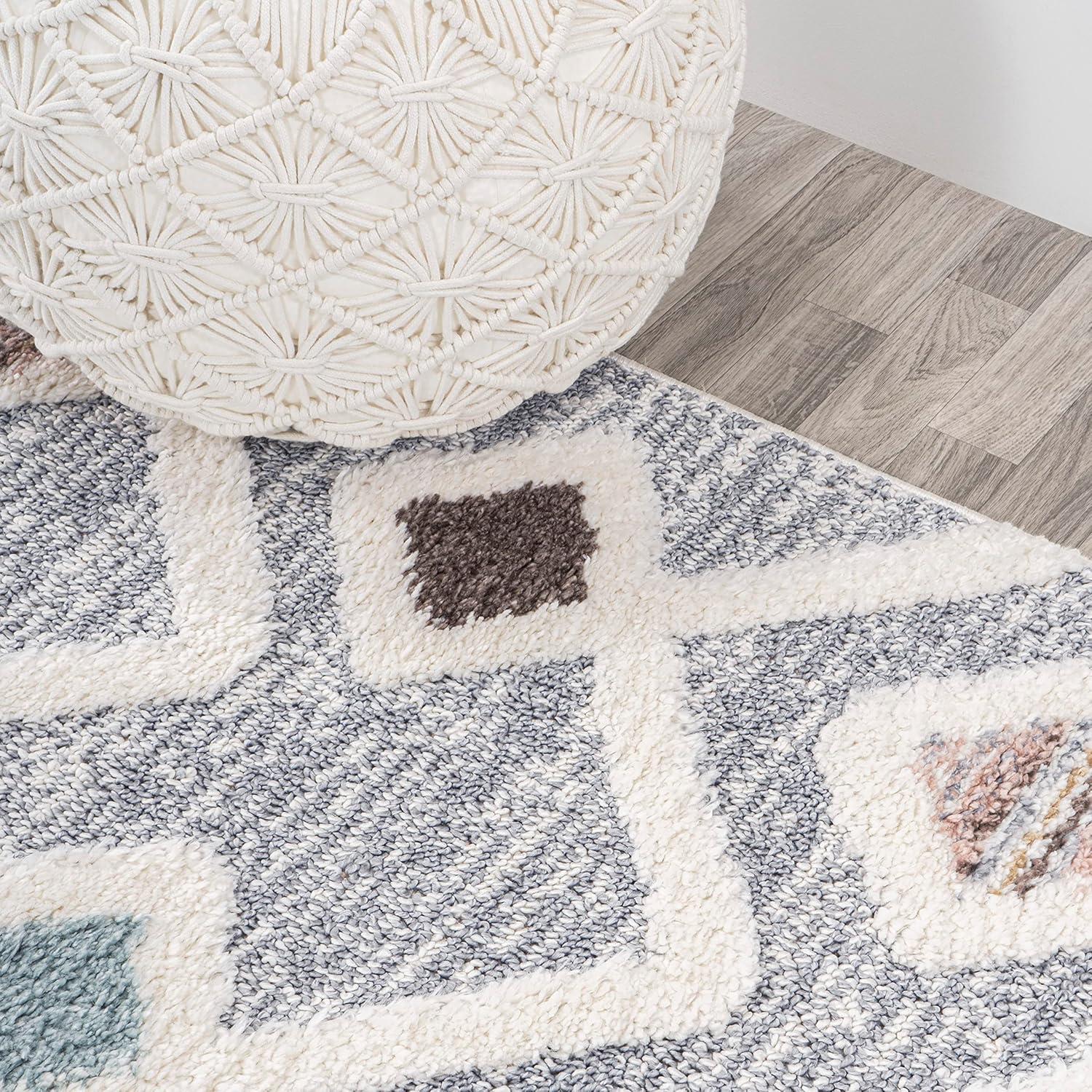 image:imageJONATHAN Y Trellis HighLow MultiGray Indoor Area Rug 3X5 ft Monique for Living Room Bedroom Kitchen Office EasyCleaning High Traffic PetFriendly NonShedding SNT104A322 x 8 Runner