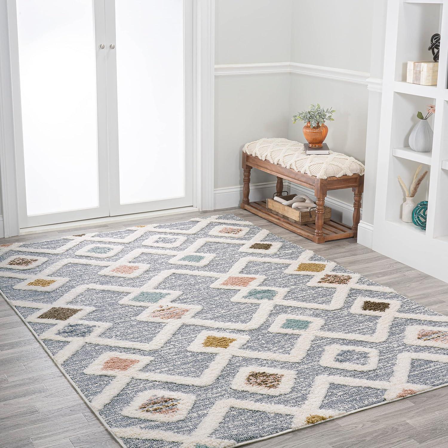 image:imageJONATHAN Y Trellis HighLow MultiGray Indoor Area Rug 3X5 ft Monique for Living Room Bedroom Kitchen Office EasyCleaning High Traffic PetFriendly NonShedding SNT104A3710 x 10 Rectangular