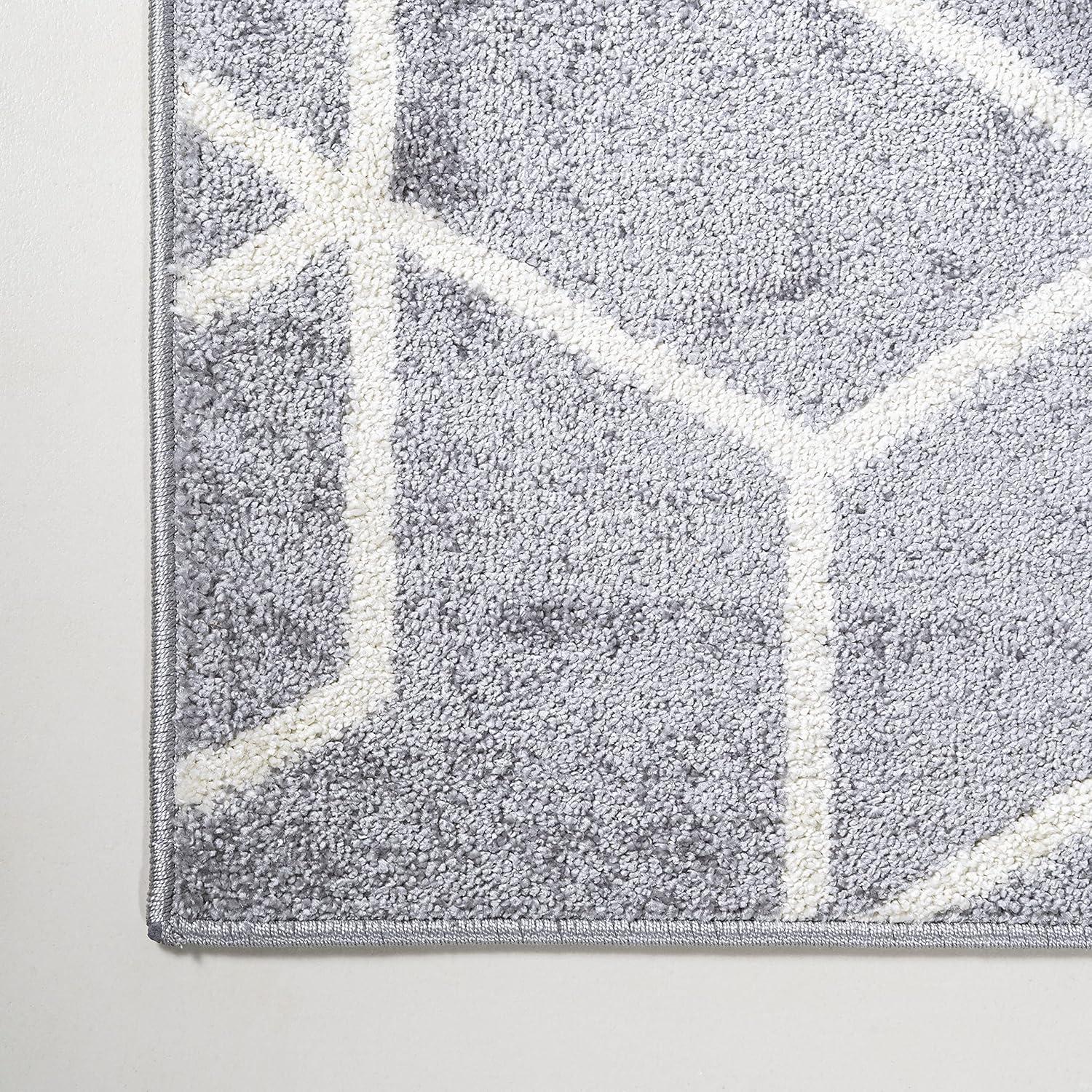 image:imageJONATHAN Y Tumbling Blocks Light BlueWhite Indoor Area Rug 3x5 ModernContemporaryGeometricCasual EasyCleaning for Living RoomBedroomKitchenPet FriendlyNonShedding SEU101C3Light GrayWhite
