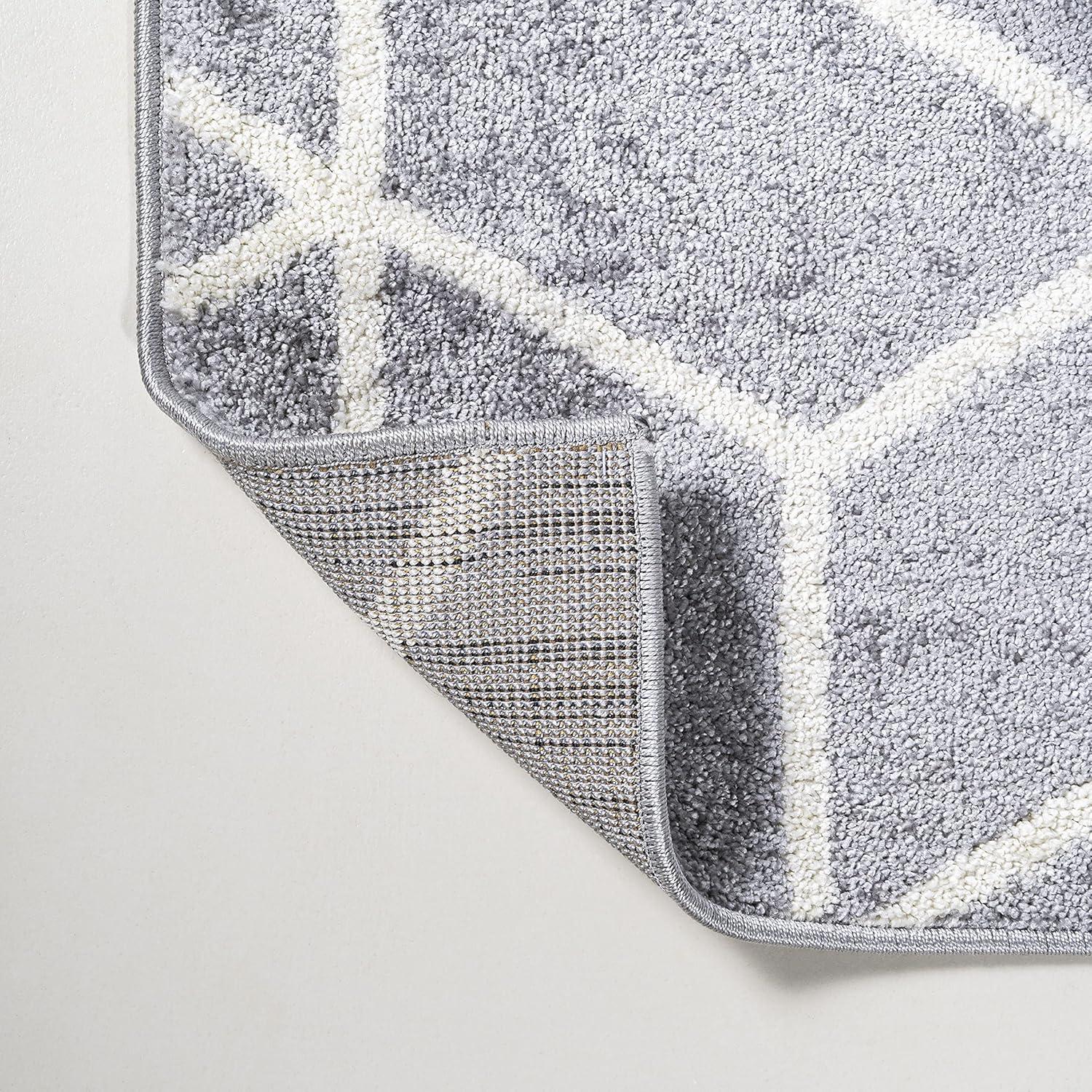 image:imageJONATHAN Y Tumbling Blocks Light BlueWhite Indoor Area Rug 3x5 ModernContemporaryGeometricCasual EasyCleaning for Living RoomBedroomKitchenPet FriendlyNonShedding SEU101C3Light GrayWhite