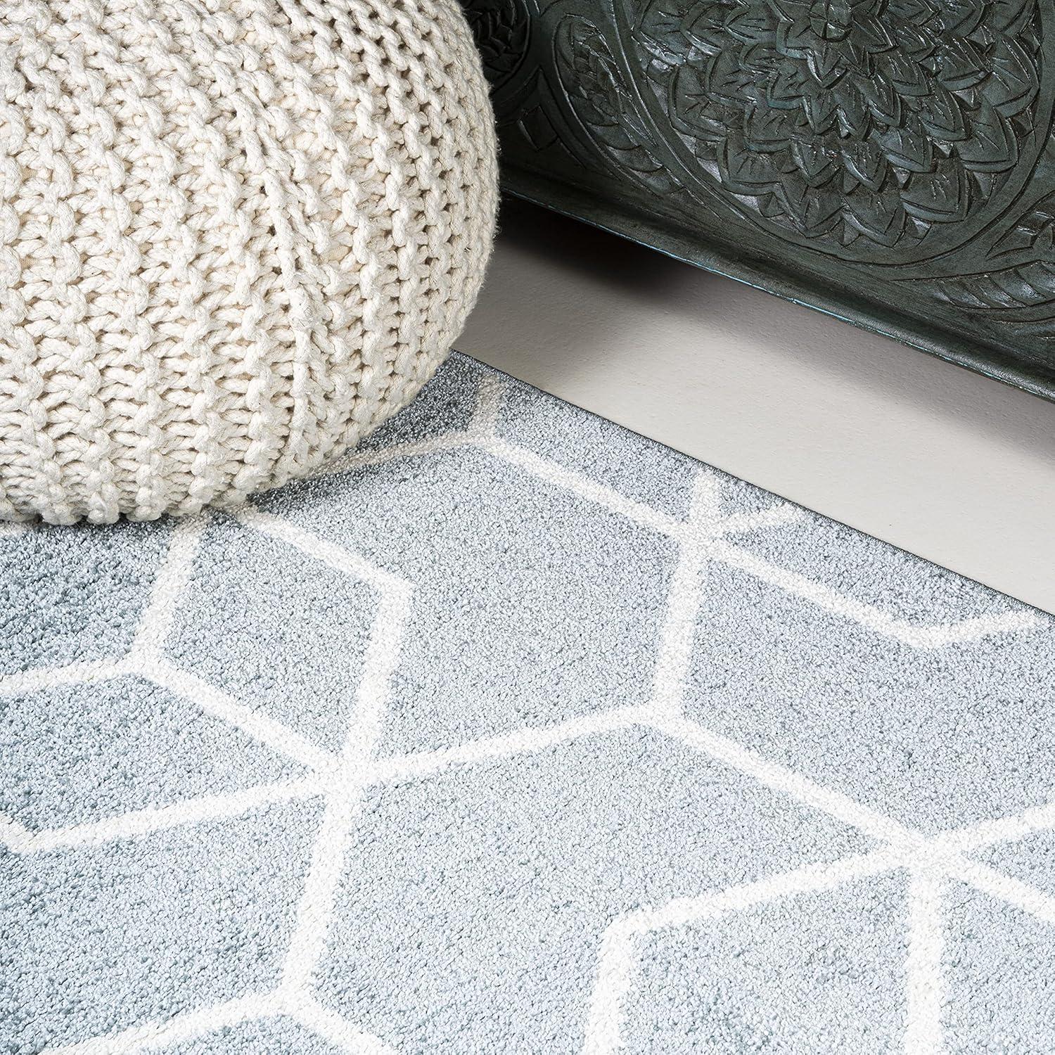 image:imageJONATHAN Y Tumbling Blocks Light BlueWhite Indoor Area Rug 3x5 ModernContemporaryGeometricCasual EasyCleaning for Living RoomBedroomKitchenPet FriendlyNonShedding SEU101C3Light BlueWhite