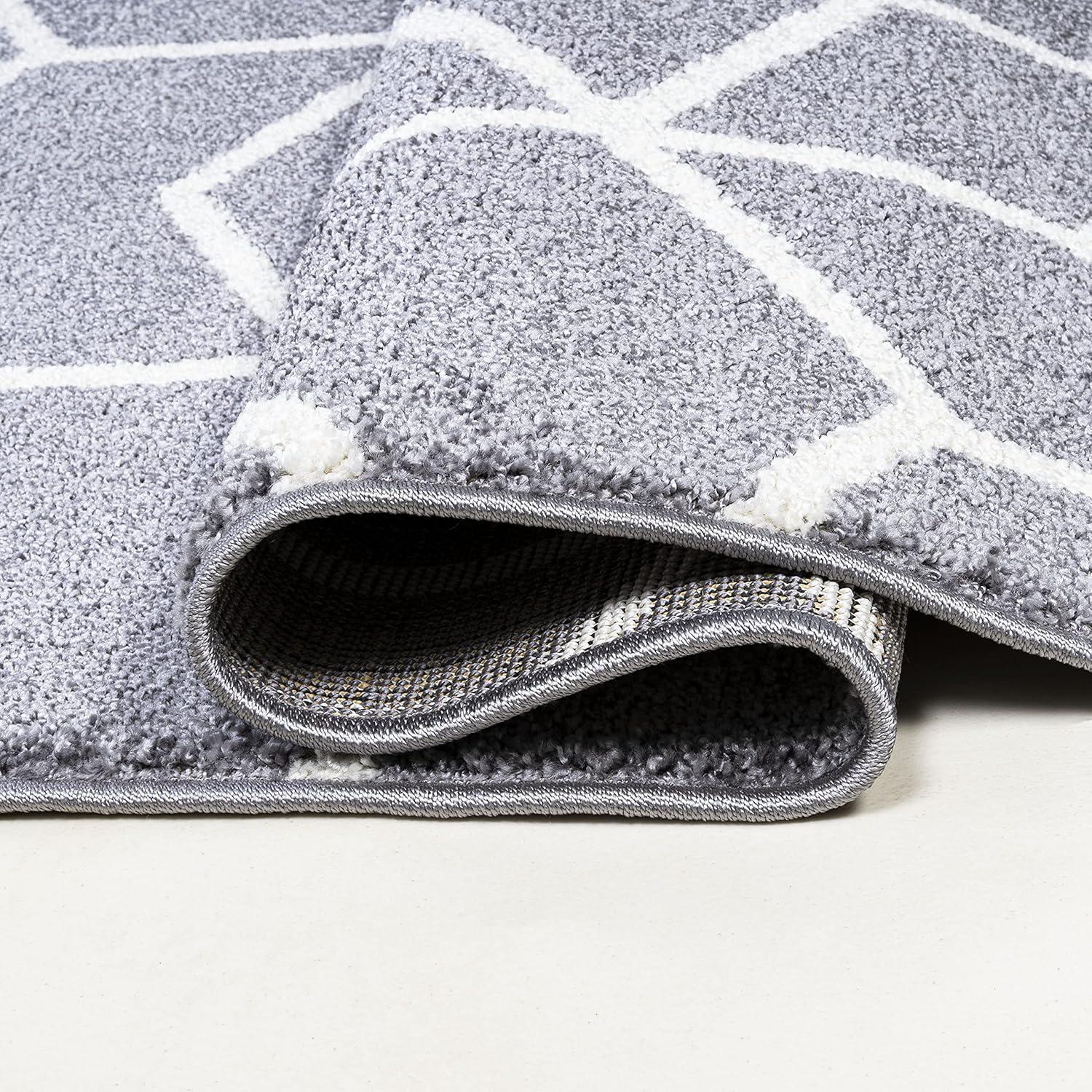 image:imageJONATHAN Y Tumbling Blocks Light BlueWhite Indoor Area Rug 3x5 ModernContemporaryGeometricCasual EasyCleaning for Living RoomBedroomKitchenPet FriendlyNonShedding SEU101C3GrayWhite