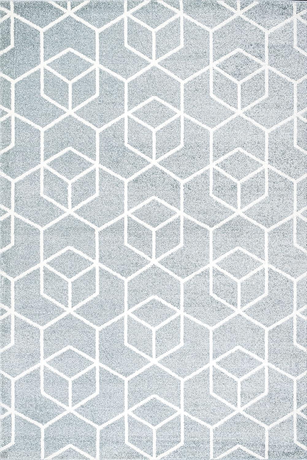 image:imageJONATHAN Y Tumbling Blocks Light BlueWhite Indoor Area Rug 3x5 ModernContemporaryGeometricCasual EasyCleaning for Living RoomBedroomKitchenPet FriendlyNonShedding SEU101C3Light BlueWhite