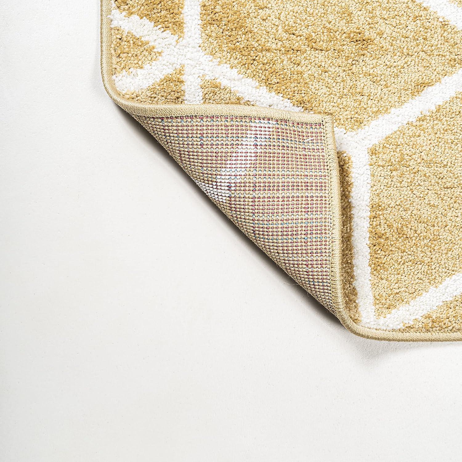 image:imageJONATHAN Y Tumbling Blocks Light BlueWhite Indoor Area Rug 3x5 ModernContemporaryGeometricCasual EasyCleaning for Living RoomBedroomKitchenPet FriendlyNonShedding SEU101C3GoldWhite