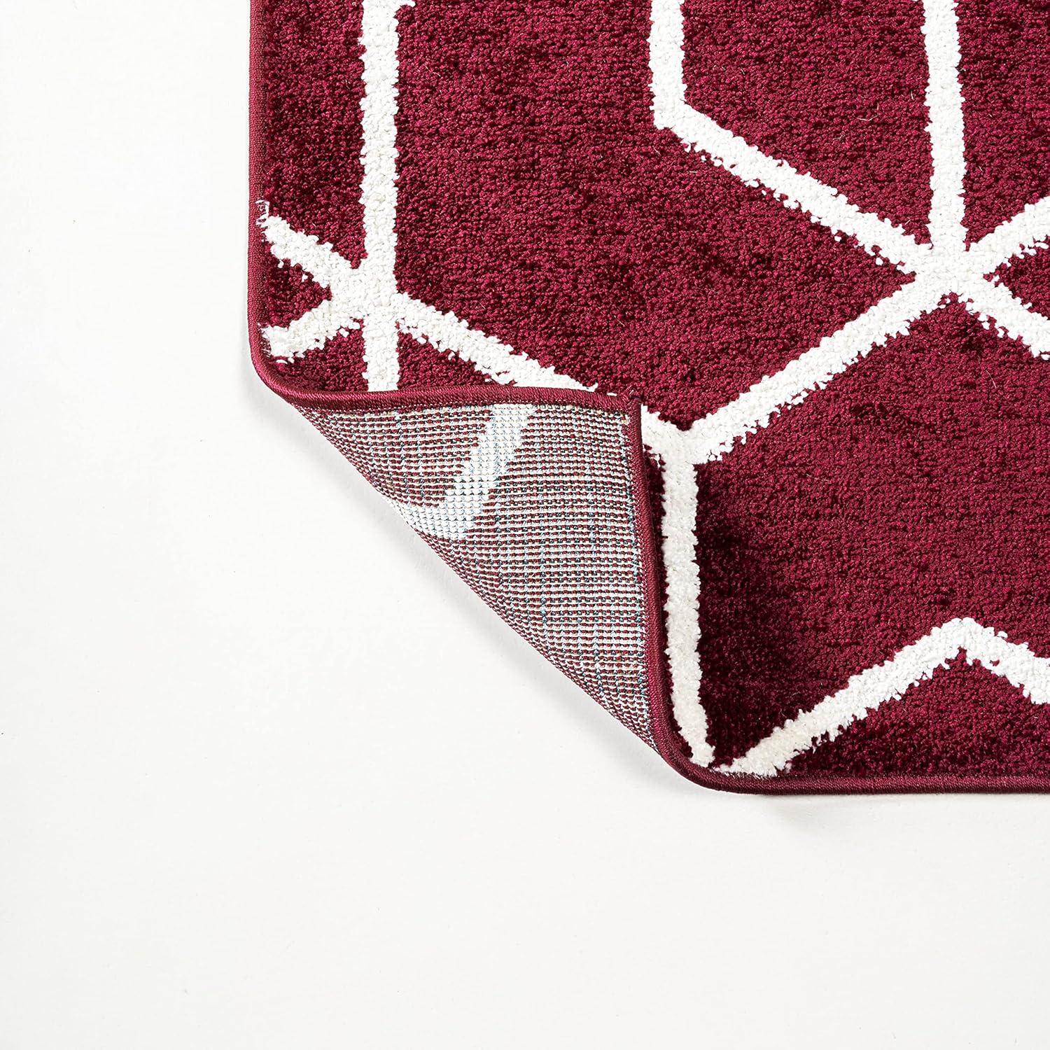 image:imageJONATHAN Y Tumbling Blocks Light BlueWhite Indoor Area Rug 3x5 ModernContemporaryGeometricCasual EasyCleaning for Living RoomBedroomKitchenPet FriendlyNonShedding SEU101C3RedWhite