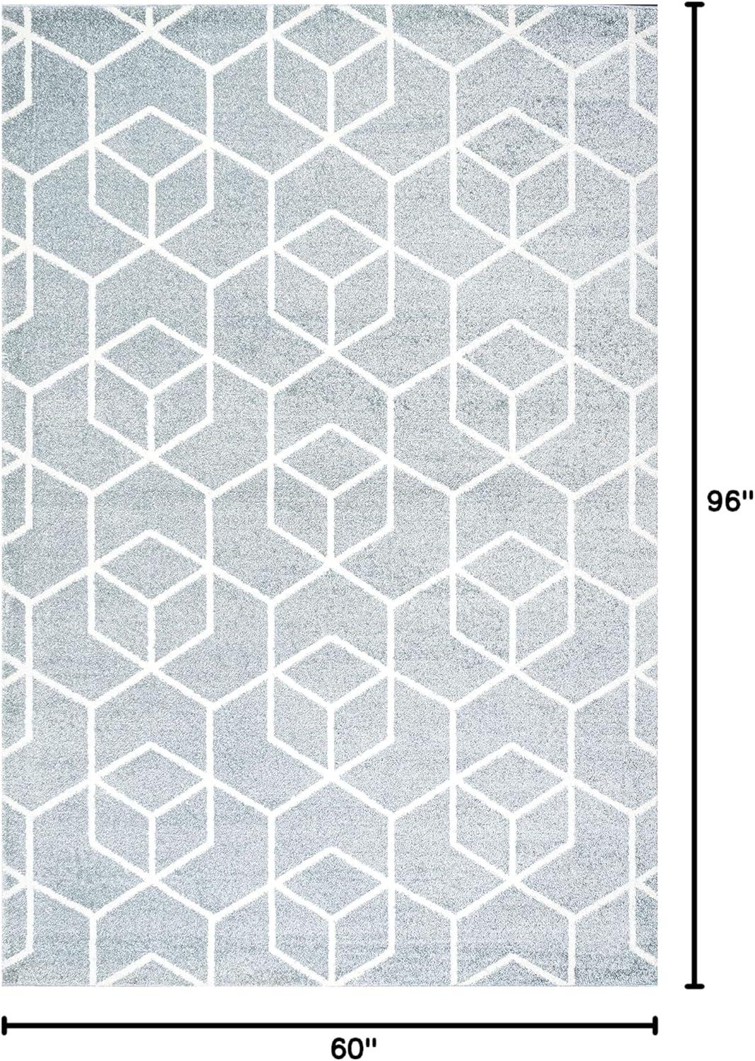 image:imageJONATHAN Y Tumbling Blocks Light BlueWhite Indoor Area Rug 3x5 ModernContemporaryGeometricCasual EasyCleaning for Living RoomBedroomKitchenPet FriendlyNonShedding SEU101C3Light BlueWhite