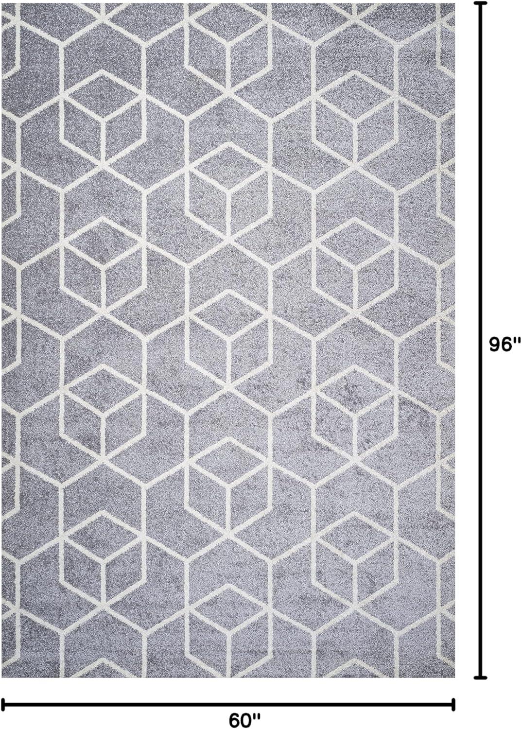 image:imageJONATHAN Y Tumbling Blocks Light BlueWhite Indoor Area Rug 3x5 ModernContemporaryGeometricCasual EasyCleaning for Living RoomBedroomKitchenPet FriendlyNonShedding SEU101C3Light GrayWhite