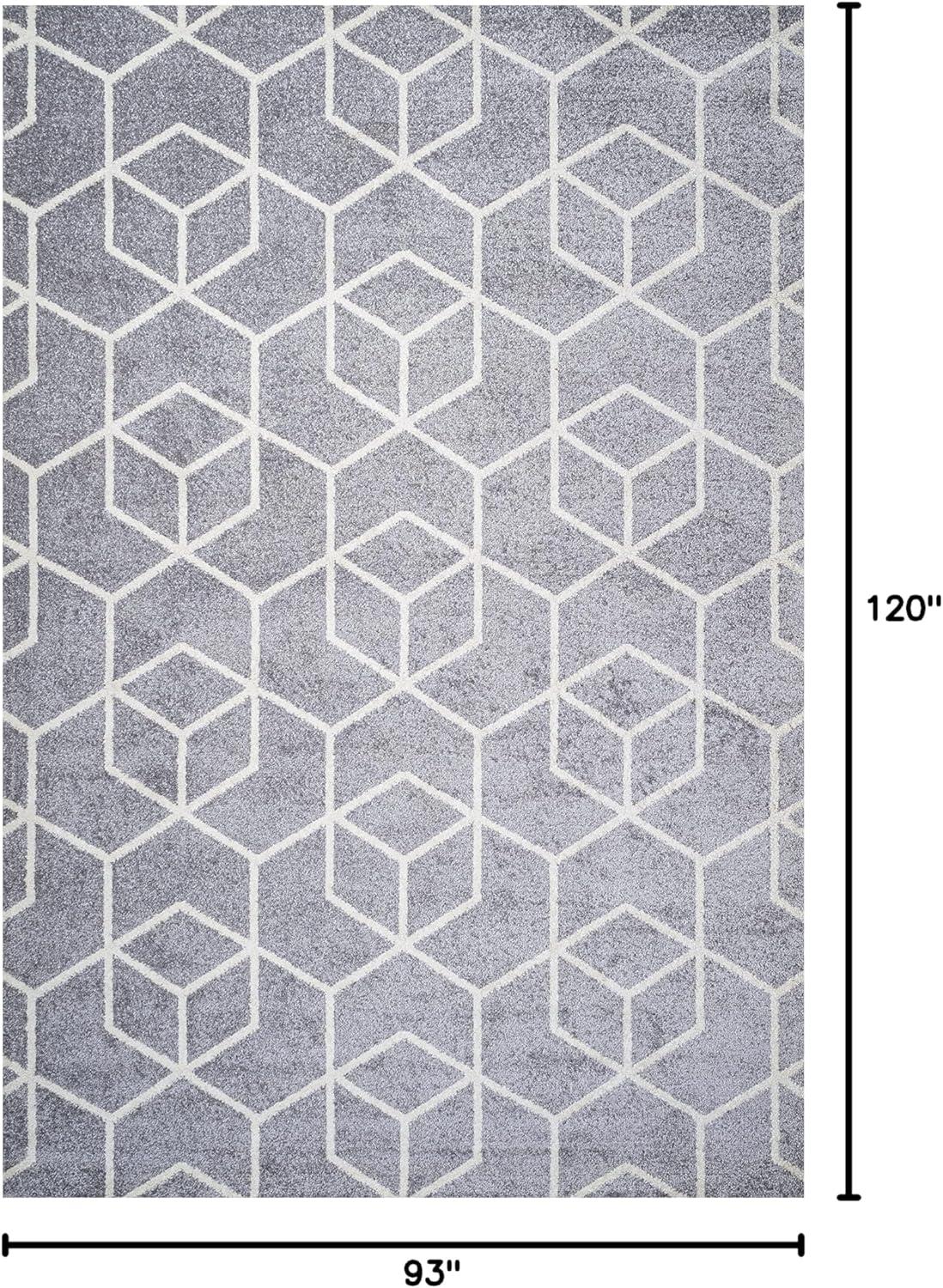 image:imageJONATHAN Y Tumbling Blocks Light BlueWhite Indoor Area Rug 3x5 ModernContemporaryGeometricCasual EasyCleaning for Living RoomBedroomKitchenPet FriendlyNonShedding SEU101C3Light GrayWhite