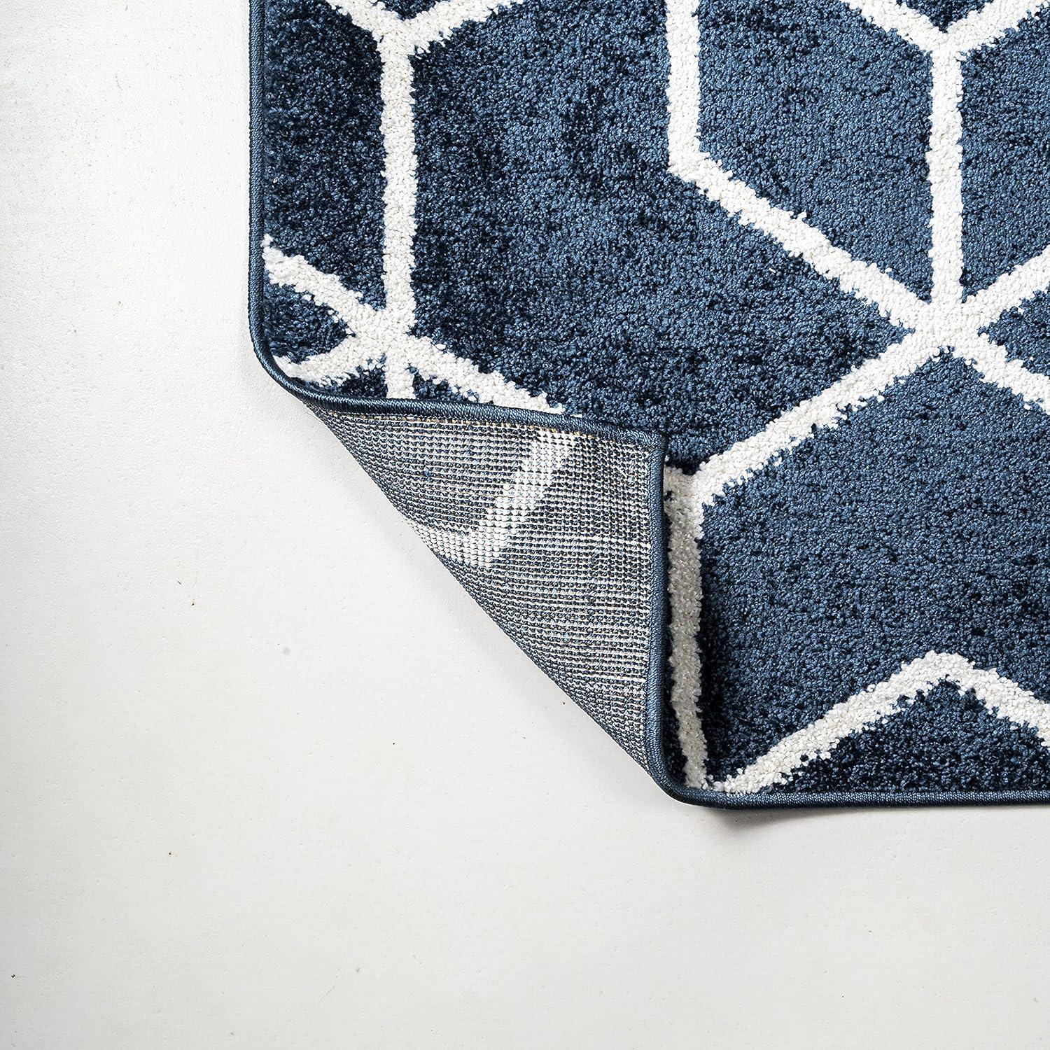 image:imageJONATHAN Y Tumbling Blocks Light BlueWhite Indoor Area Rug 3x5 ModernContemporaryGeometricCasual EasyCleaning for Living RoomBedroomKitchenPet FriendlyNonShedding SEU101C3NavyWhite