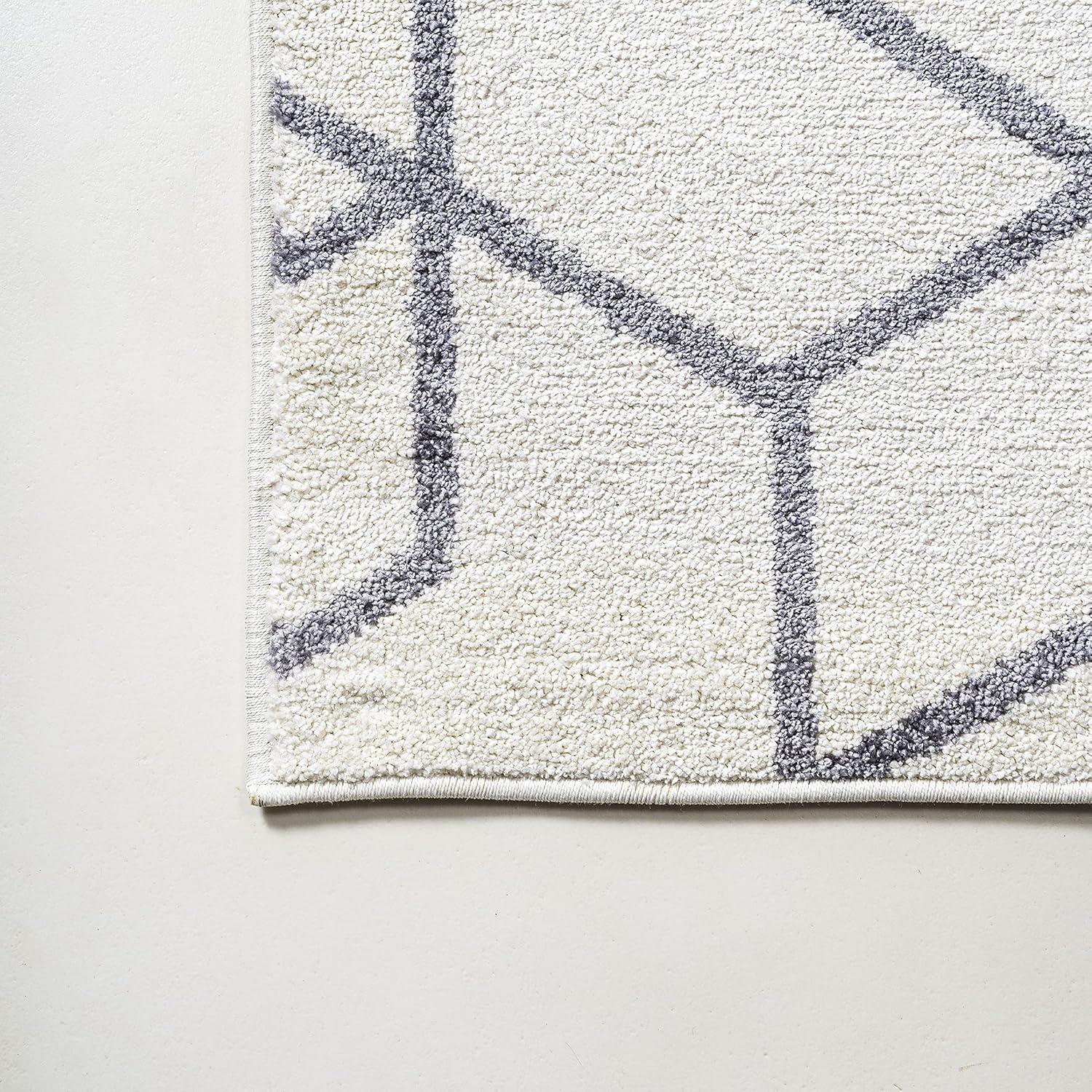 image:imageJONATHAN Y Tumbling Blocks Light BlueWhite Indoor Area Rug 3x5 ModernContemporaryGeometricCasual EasyCleaning for Living RoomBedroomKitchenPet FriendlyNonShedding SEU101C3WhiteGray