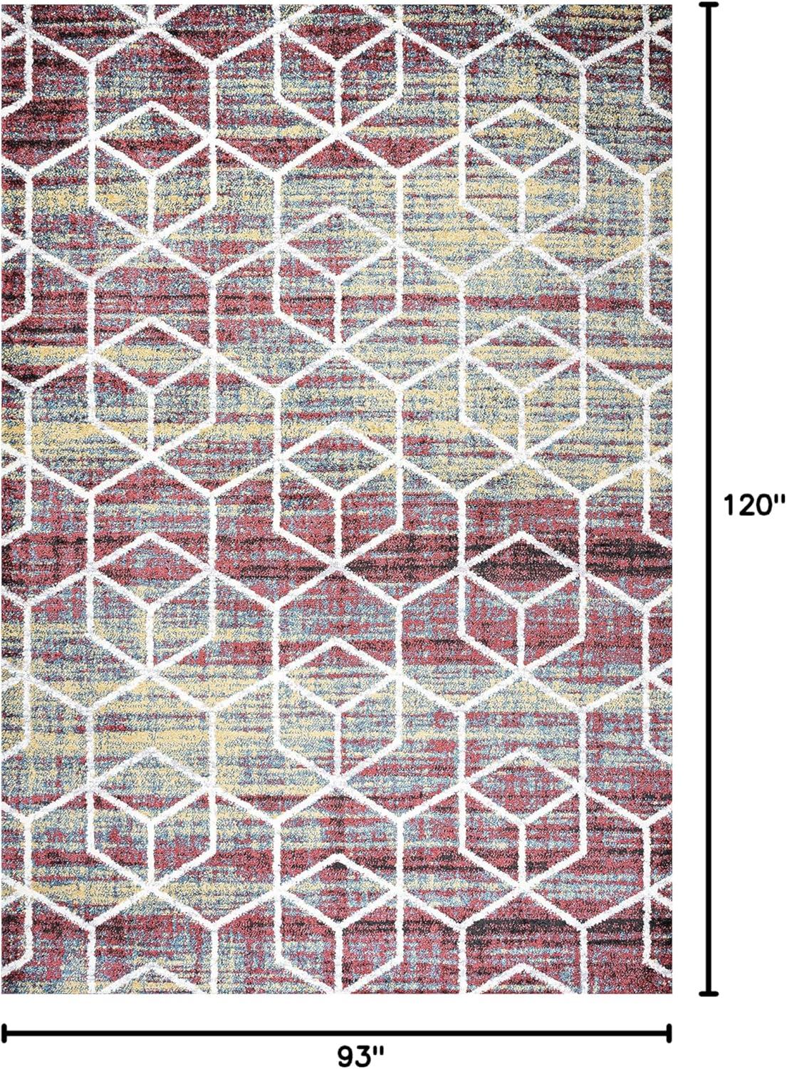 image:imageJONATHAN Y Tumbling Blocks Light BlueWhite Indoor Area Rug 3x5 ModernContemporaryGeometricCasual EasyCleaning for Living RoomBedroomKitchenPet FriendlyNonShedding SEU101C3MultiWhite