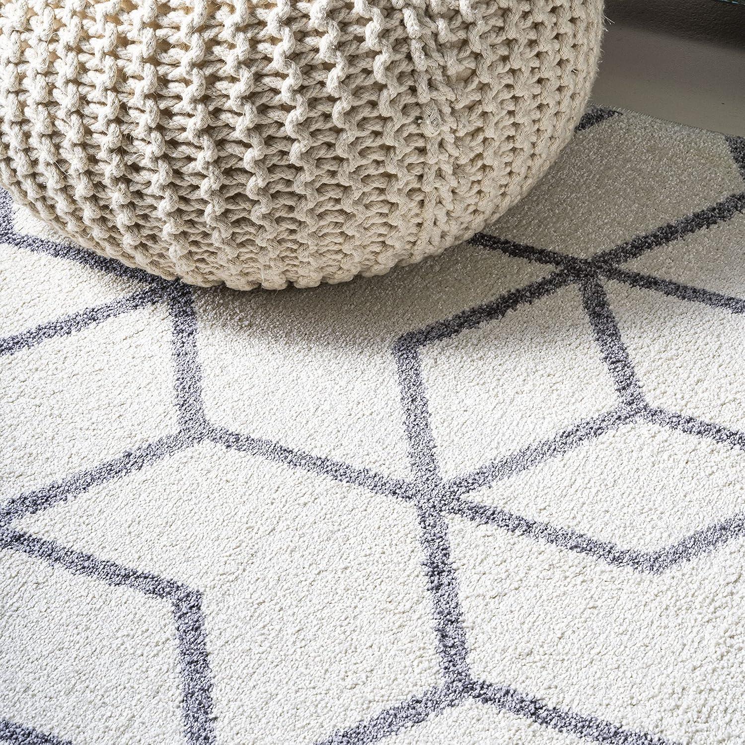 image:imageJONATHAN Y Tumbling Blocks Light BlueWhite Indoor Area Rug 3x5 ModernContemporaryGeometricCasual EasyCleaning for Living RoomBedroomKitchenPet FriendlyNonShedding SEU101C3WhiteGray