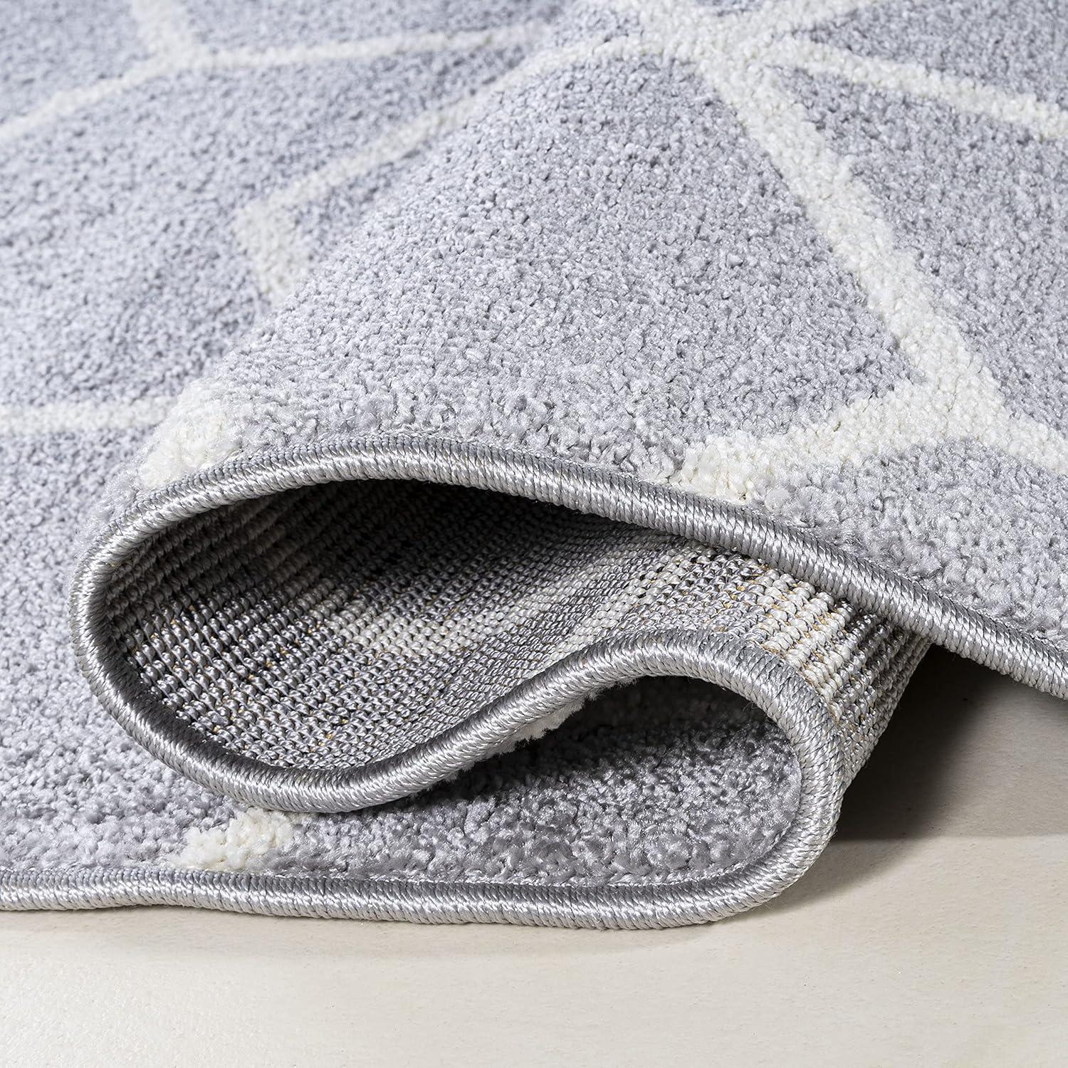 image:imageJONATHAN Y Tumbling Blocks Light BlueWhite Indoor Area Rug 3x5 ModernContemporaryGeometricCasual EasyCleaning for Living RoomBedroomKitchenPet FriendlyNonShedding SEU101C3Light GrayWhite