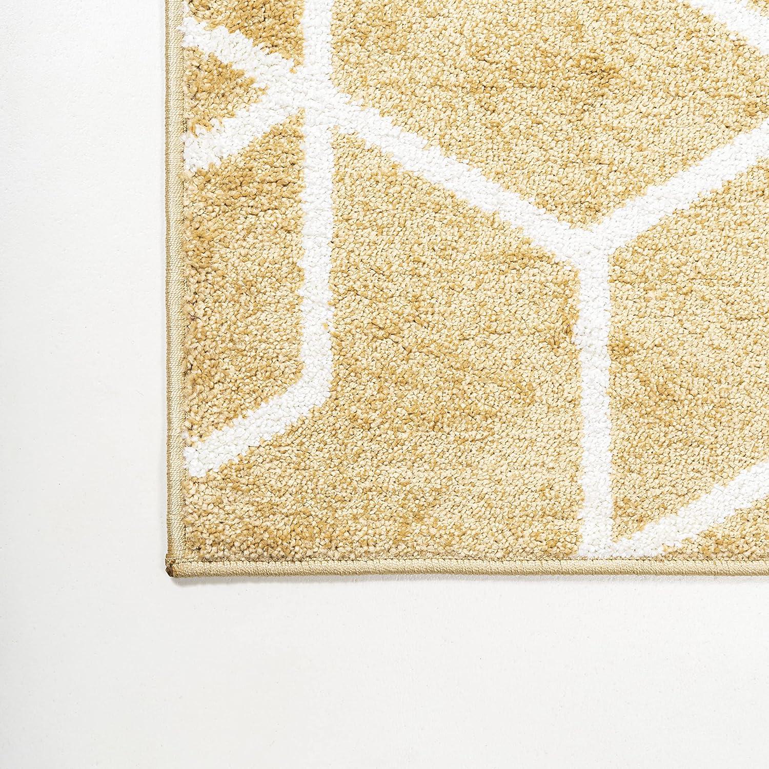 image:imageJONATHAN Y Tumbling Blocks Light BlueWhite Indoor Area Rug 3x5 ModernContemporaryGeometricCasual EasyCleaning for Living RoomBedroomKitchenPet FriendlyNonShedding SEU101C3GoldWhite