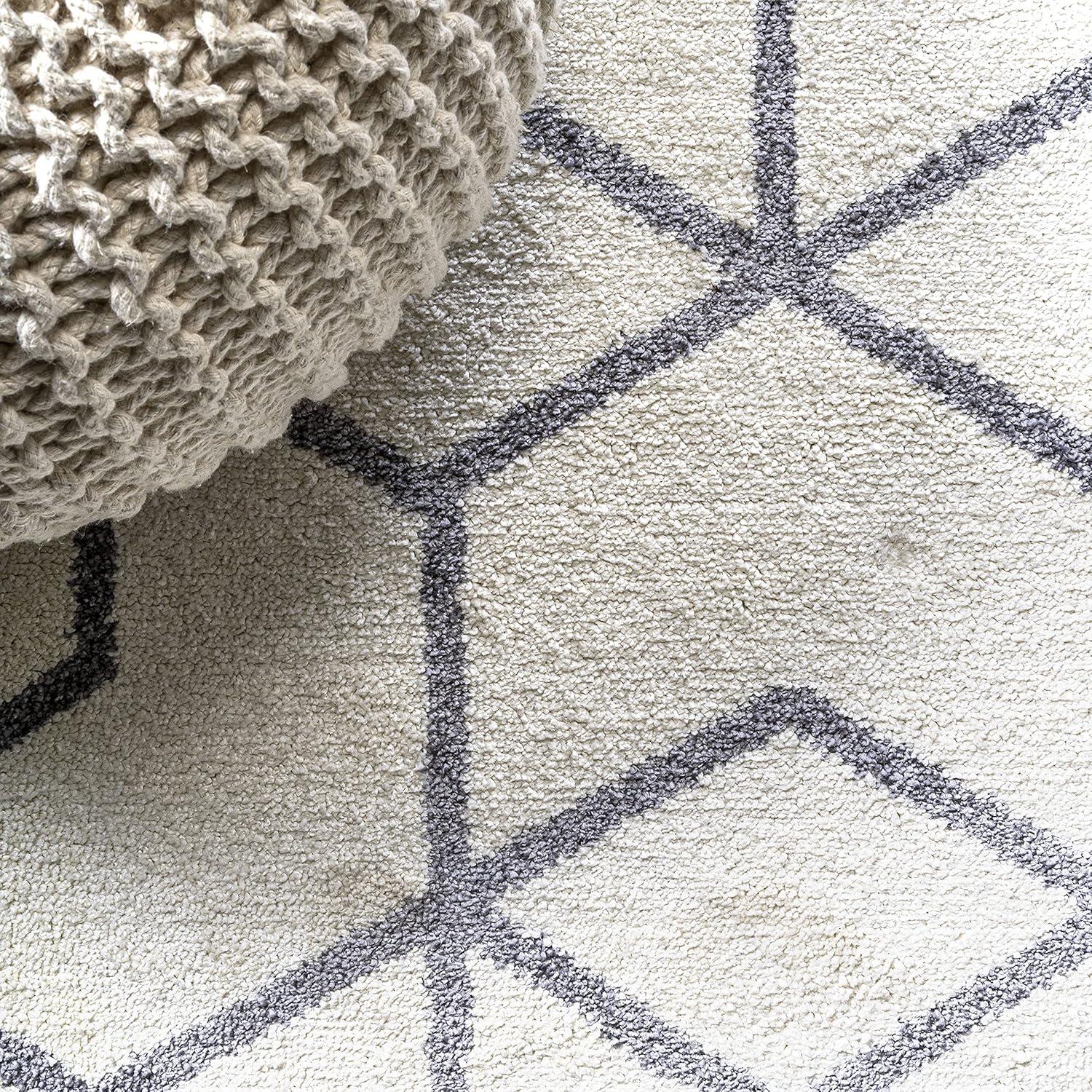 image:imageJONATHAN Y Tumbling Blocks Light BlueWhite Indoor Area Rug 3x5 ModernContemporaryGeometricCasual EasyCleaning for Living RoomBedroomKitchenPet FriendlyNonShedding SEU101C3WhiteGray