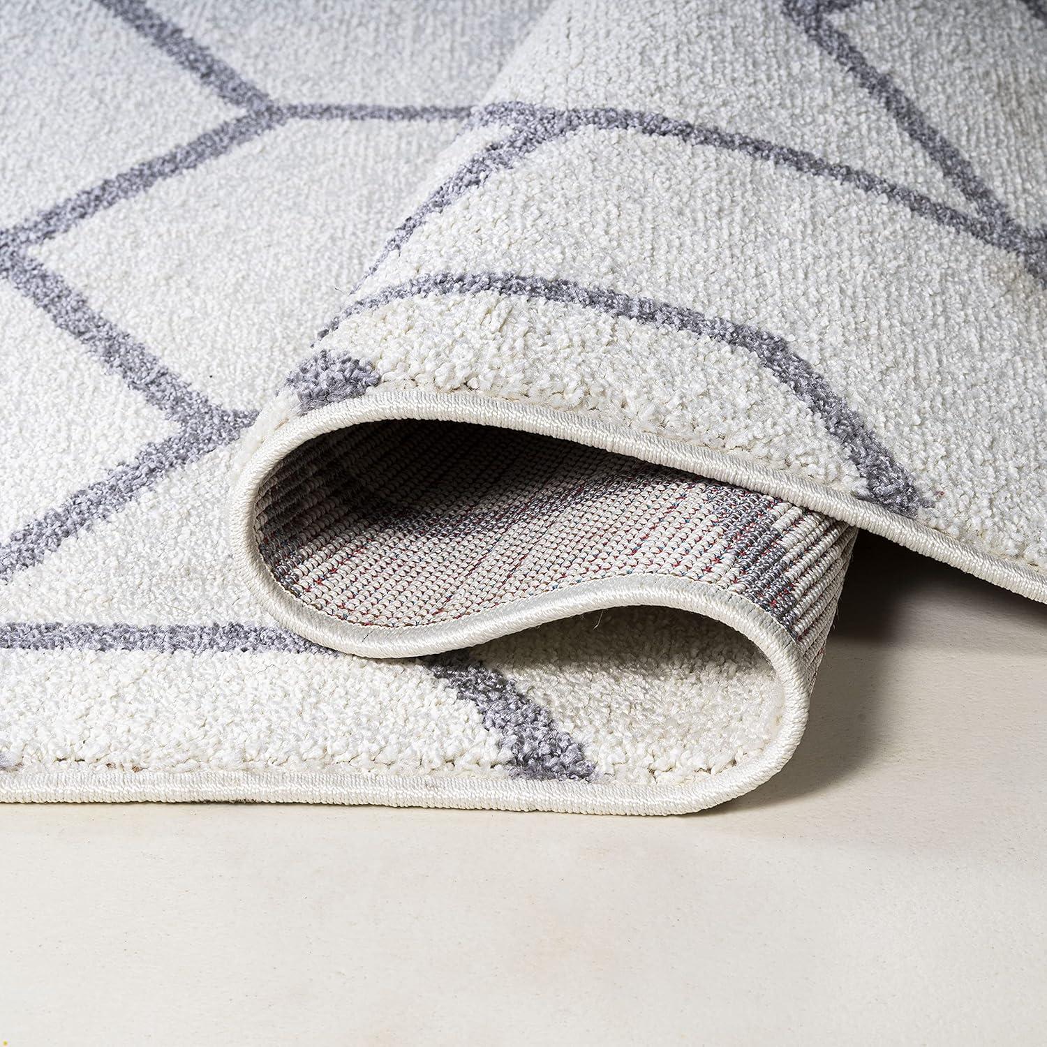 image:imageJONATHAN Y Tumbling Blocks Light BlueWhite Indoor Area Rug 3x5 ModernContemporaryGeometricCasual EasyCleaning for Living RoomBedroomKitchenPet FriendlyNonShedding SEU101C3WhiteGray