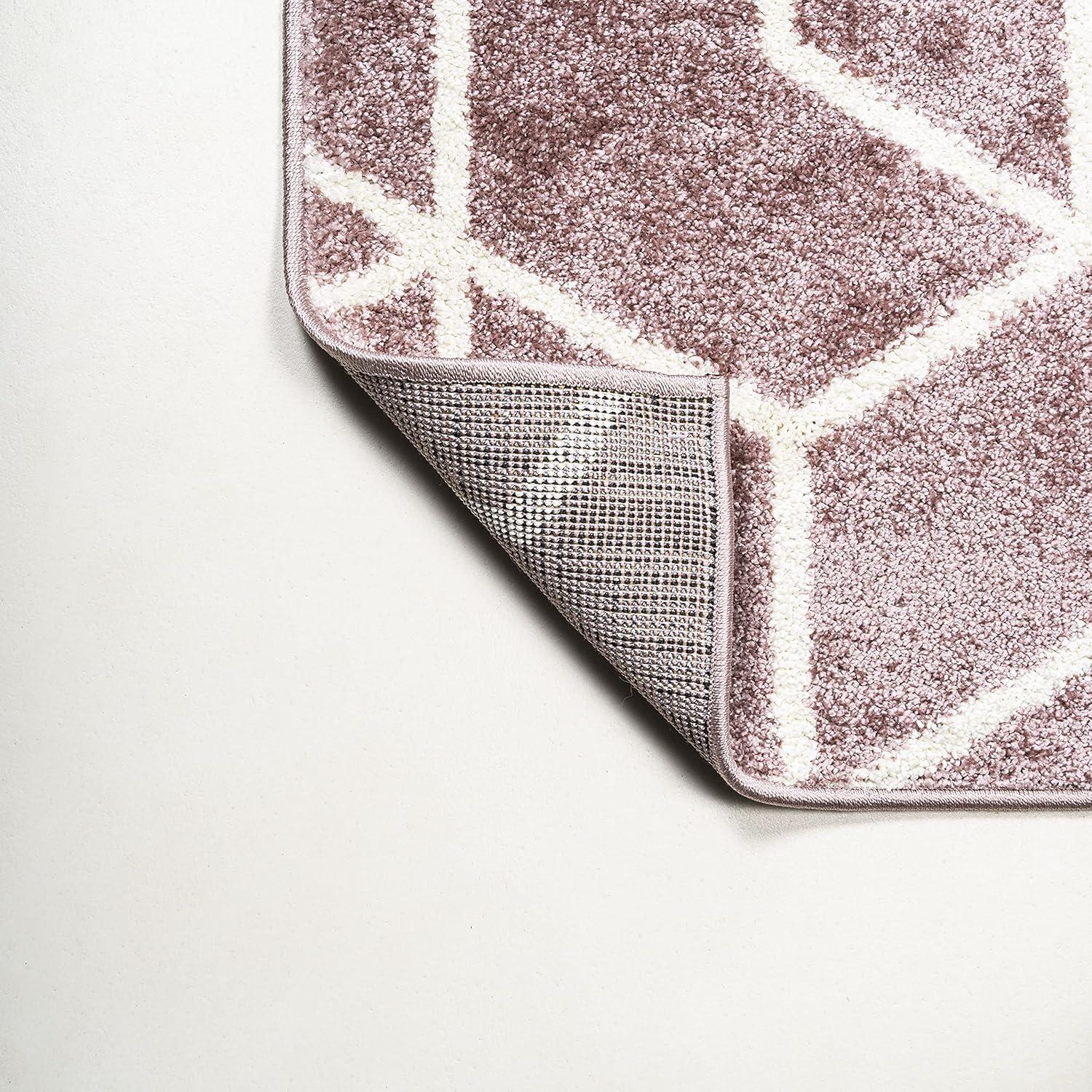 image:imageJONATHAN Y Tumbling Blocks Light BlueWhite Indoor Area Rug 3x5 ModernContemporaryGeometricCasual EasyCleaning for Living RoomBedroomKitchenPet FriendlyNonShedding SEU101C3RoseWhite