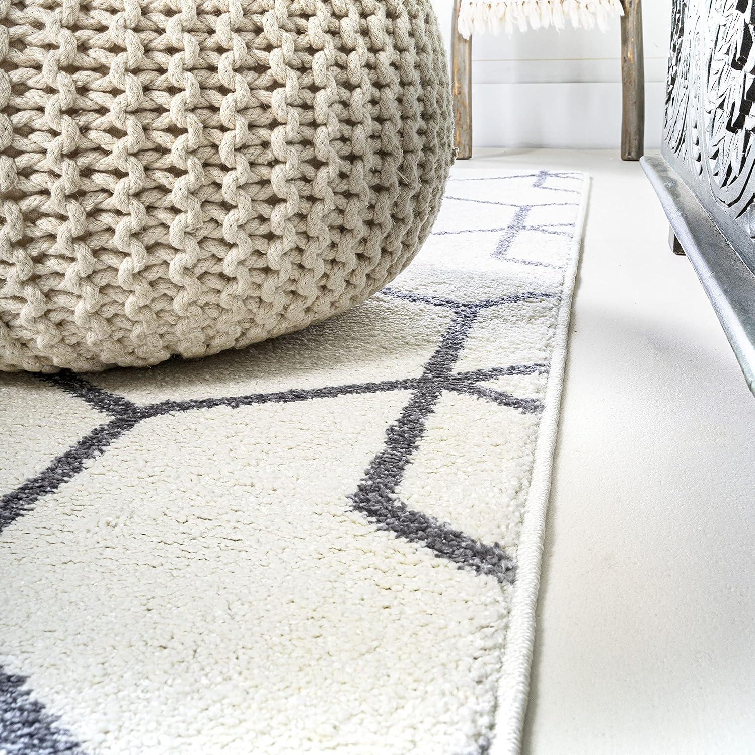 image:imageJONATHAN Y Tumbling Blocks Light BlueWhite Indoor Area Rug 3x5 ModernContemporaryGeometricCasual EasyCleaning for Living RoomBedroomKitchenPet FriendlyNonShedding SEU101C3WhiteGray