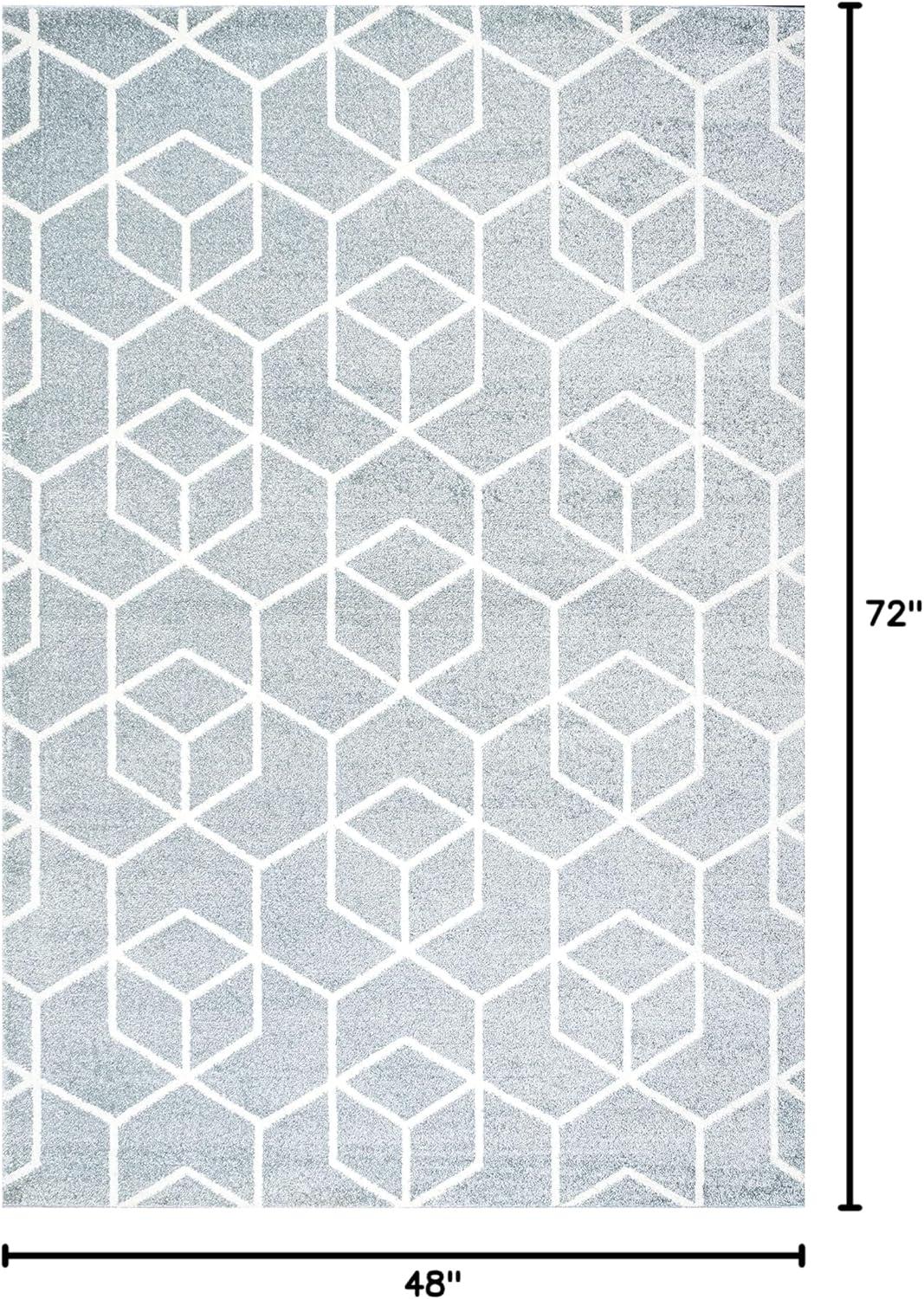 image:imageJONATHAN Y Tumbling Blocks Light BlueWhite Indoor Area Rug 3x5 ModernContemporaryGeometricCasual EasyCleaning for Living RoomBedroomKitchenPet FriendlyNonShedding SEU101C3Light BlueWhite