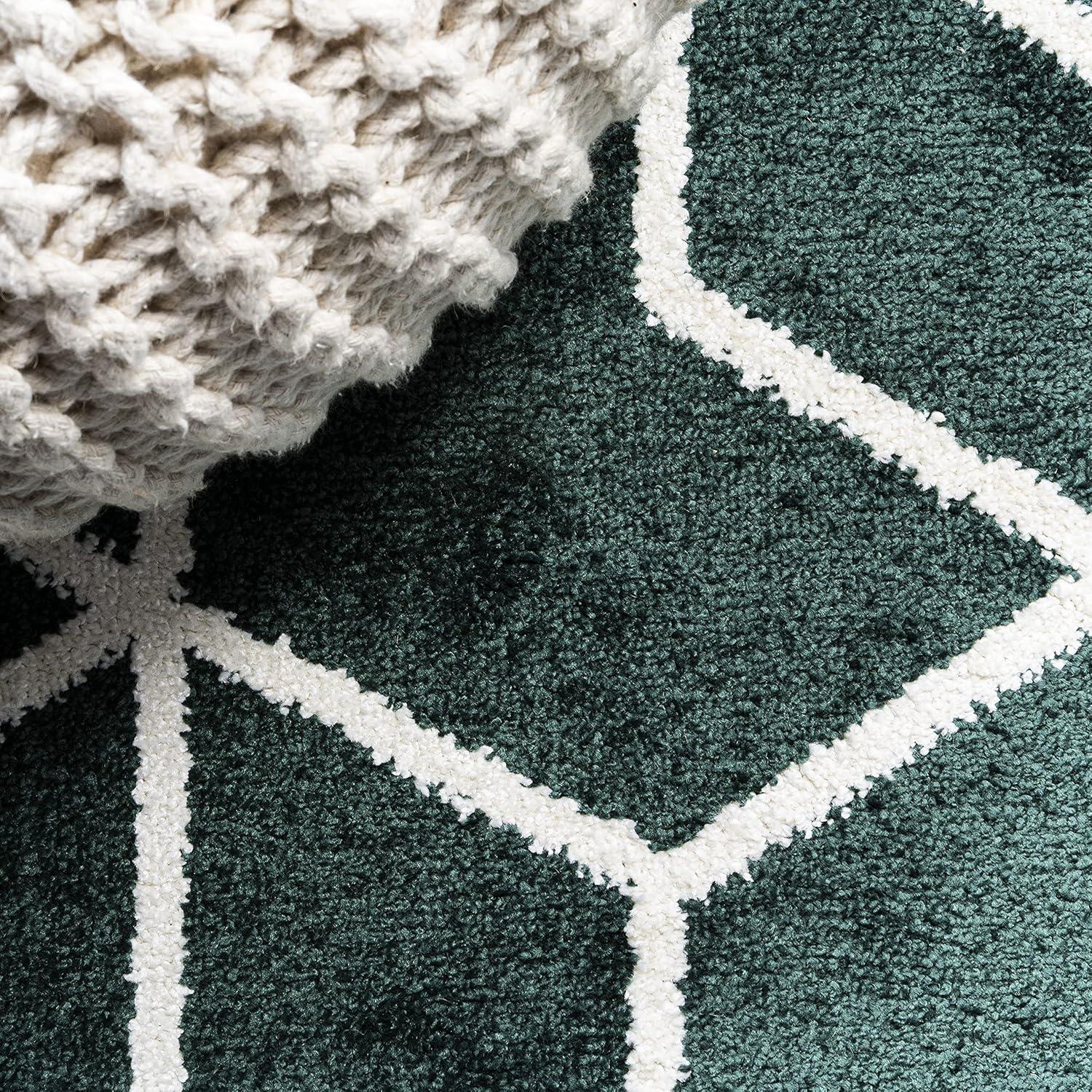 image:imageJONATHAN Y Tumbling Blocks Light BlueWhite Indoor Area Rug 3x5 ModernContemporaryGeometricCasual EasyCleaning for Living RoomBedroomKitchenPet FriendlyNonShedding SEU101C3GreenWhite