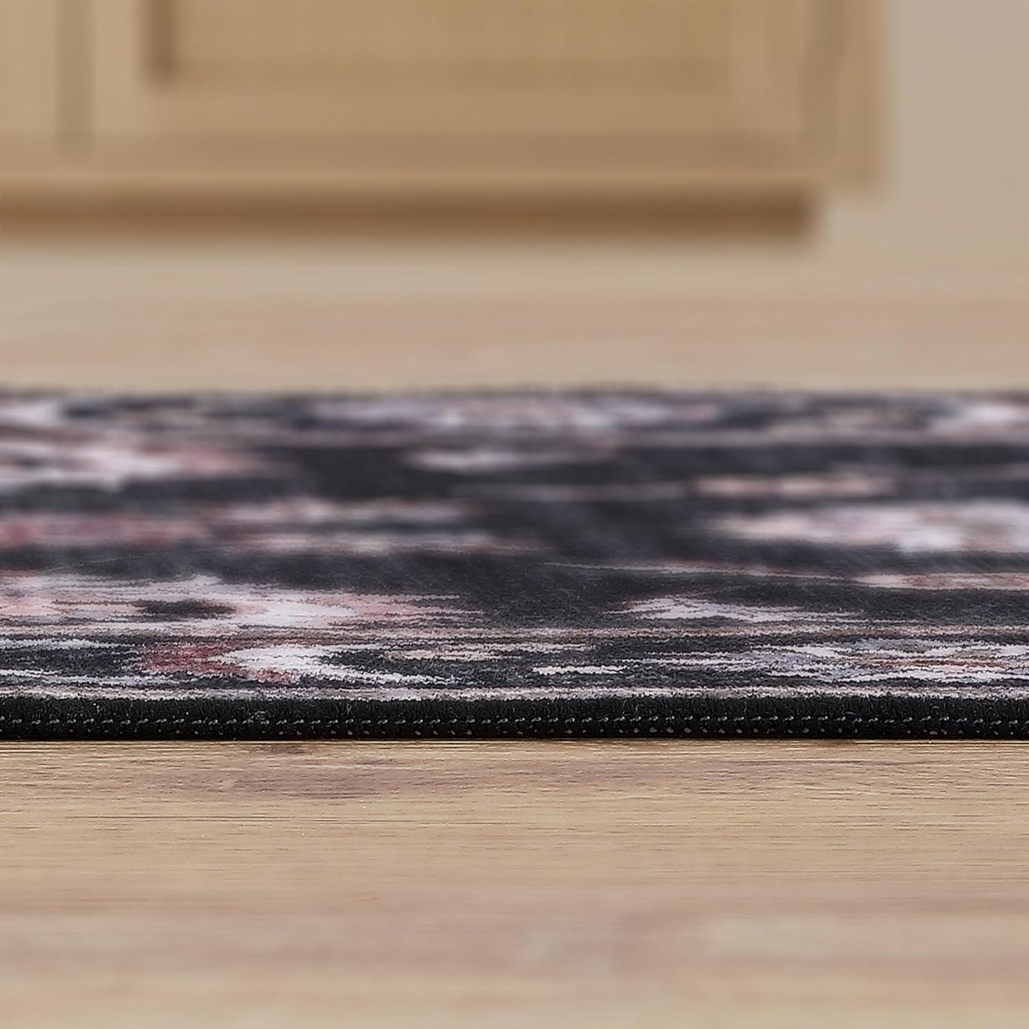 image:imageJONATHAN Y UltraSoft MachineWashable Rug with NonSkid Backing Dark GrayMulti 5x8 Arabella Vintage Floral Border NonShedding Velvet Luxury Feel for Living Room Dining Room Bedroom VOR107G5Dark GrayMulti