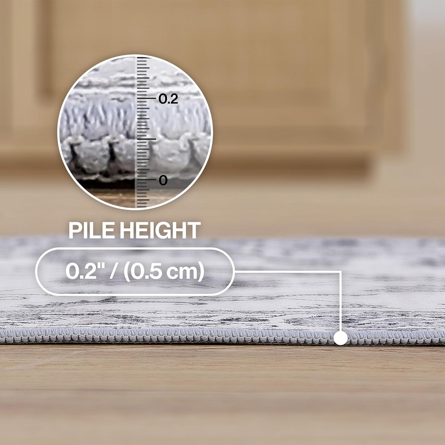 image:imageJONATHAN Y UltraSoft MachineWashable Rug with NonSkid Backing Dark GrayMulti 5x8 Arabella Vintage Floral Border NonShedding Velvet Luxury Feel for Living Room Dining Room Bedroom VOR107G5IvoryGray
