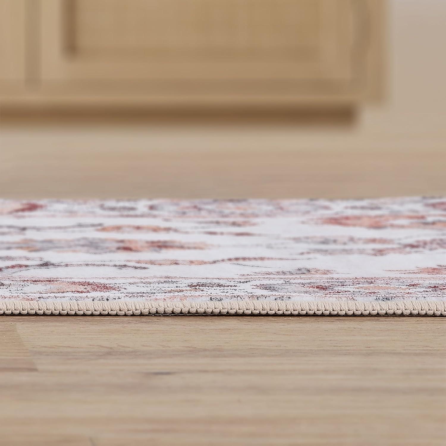 image:imageJONATHAN Y UltraSoft MachineWashable Rug with NonSkid Backing Dark GrayMulti 5x8 Arabella Vintage Floral Border NonShedding Velvet Luxury Feel for Living Room Dining Room Bedroom VOR107G5CreamTerra