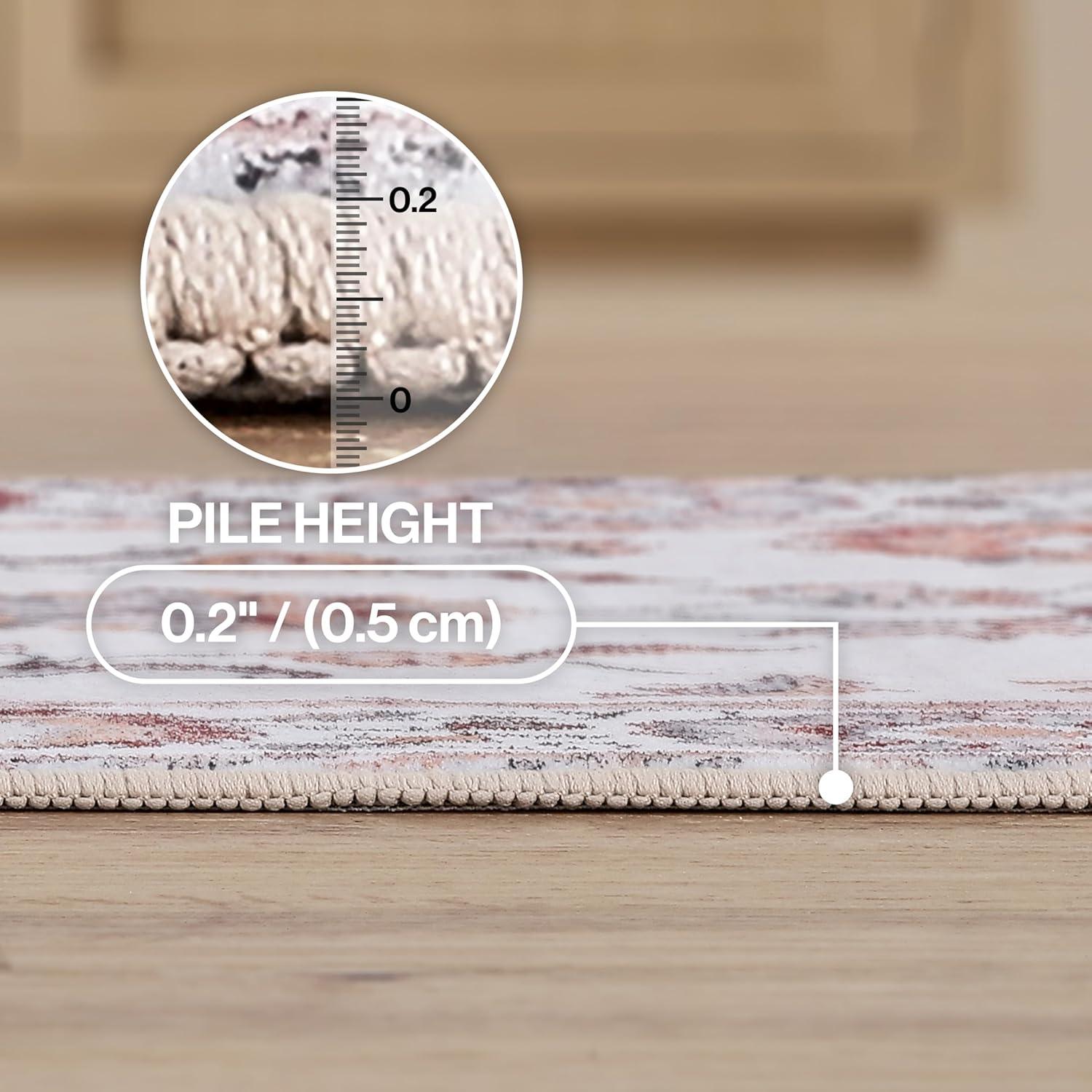 image:imageJONATHAN Y UltraSoft MachineWashable Rug with NonSkid Backing Dark GrayMulti 5x8 Arabella Vintage Floral Border NonShedding Velvet Luxury Feel for Living Room Dining Room Bedroom VOR107G5CreamTerra