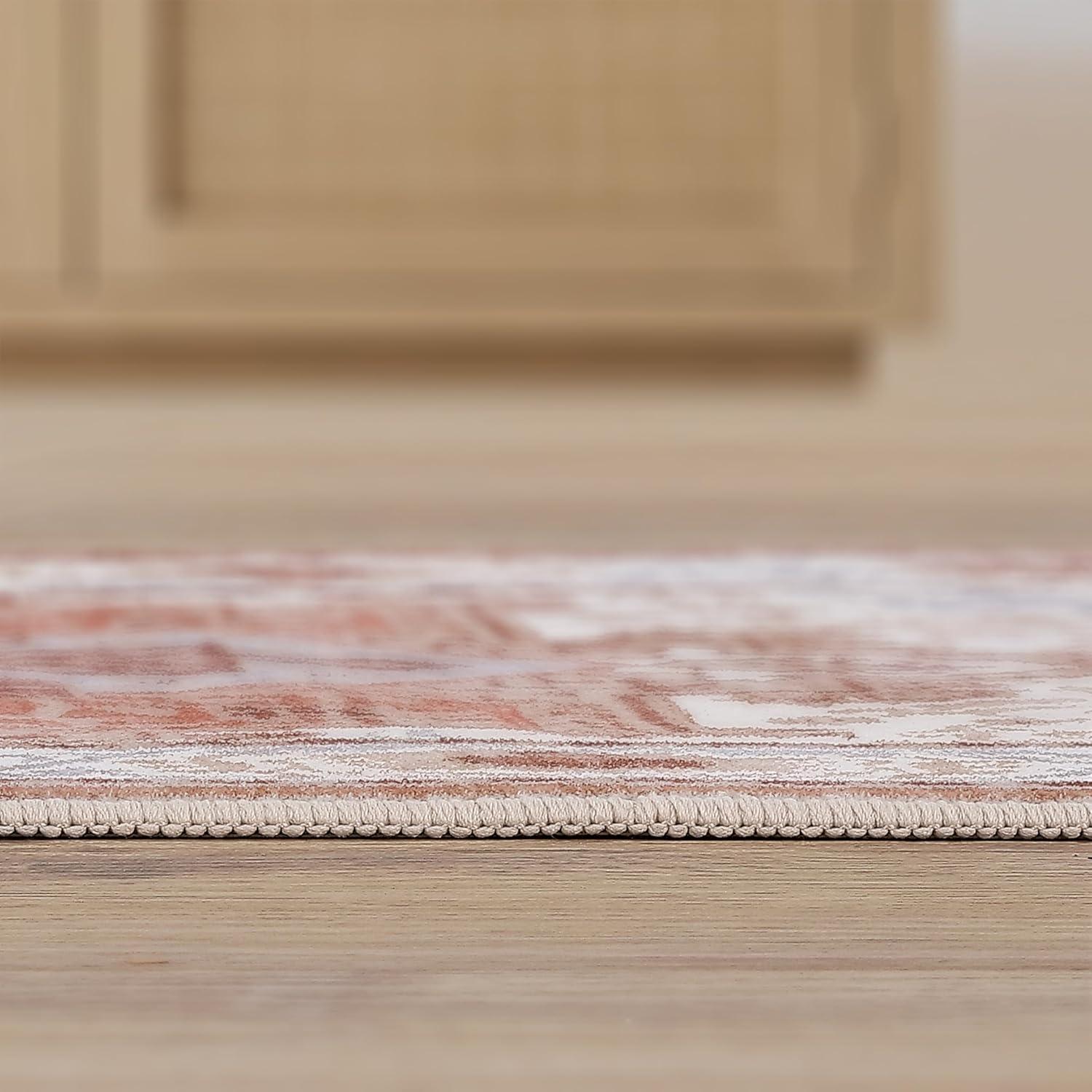 image:imageJONATHAN Y UltraSoft MachineWashable Rug with NonSkid Backing Dark GrayMulti 5x8 Eleanor Vintage Medallion Border NonShedding Velvet Luxury Feel for Living Room Dining Room BedroomCreamTerra