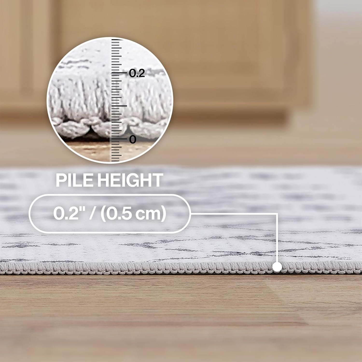 image:imageJONATHAN Y UltraSoft MachineWashable Rug with NonSkid Backing GrayIvory 5x8 Leila Moroccan Diamond Trellis NonShedding Velvet Luxury Feel for Living Room Dining Room Bedroom CMR101C5IvoryGray