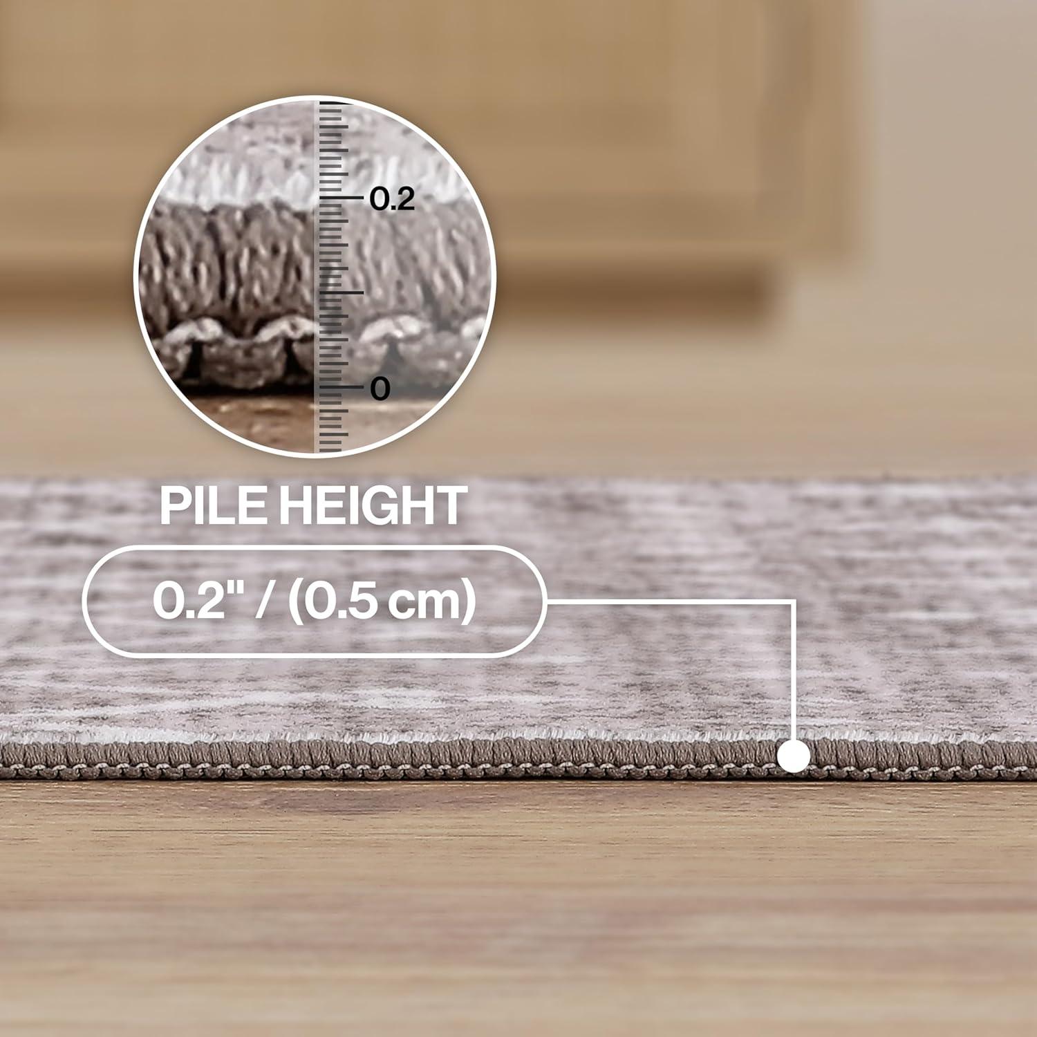image:imageJONATHAN Y UltraSoft MachineWashable Rug with NonSkid Backing GrayIvory 5x8 Leila Moroccan Diamond Trellis NonShedding Velvet Luxury Feel for Living Room Dining Room Bedroom CMR101C5TaupeIvory