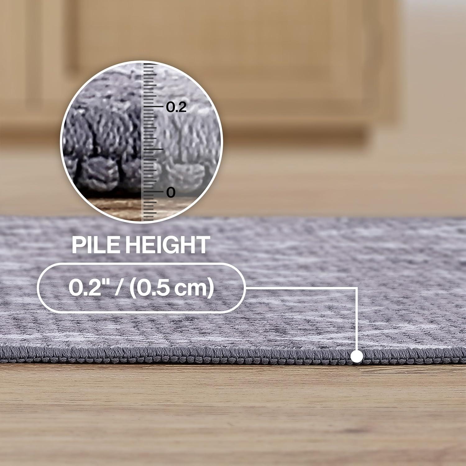 image:imageJONATHAN Y UltraSoft MachineWashable Rug with NonSkid Backing GrayIvory 5x8 Leila Moroccan Diamond Trellis NonShedding Velvet Luxury Feel for Living Room Dining Room Bedroom CMR101C5GrayIvory