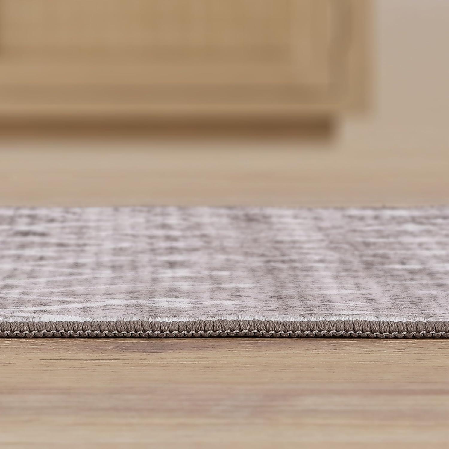 image:imageJONATHAN Y UltraSoft MachineWashable Rug with NonSkid Backing GrayIvory 5x8 Leila Moroccan Diamond Trellis NonShedding Velvet Luxury Feel for Living Room Dining Room Bedroom CMR101C5TaupeIvory