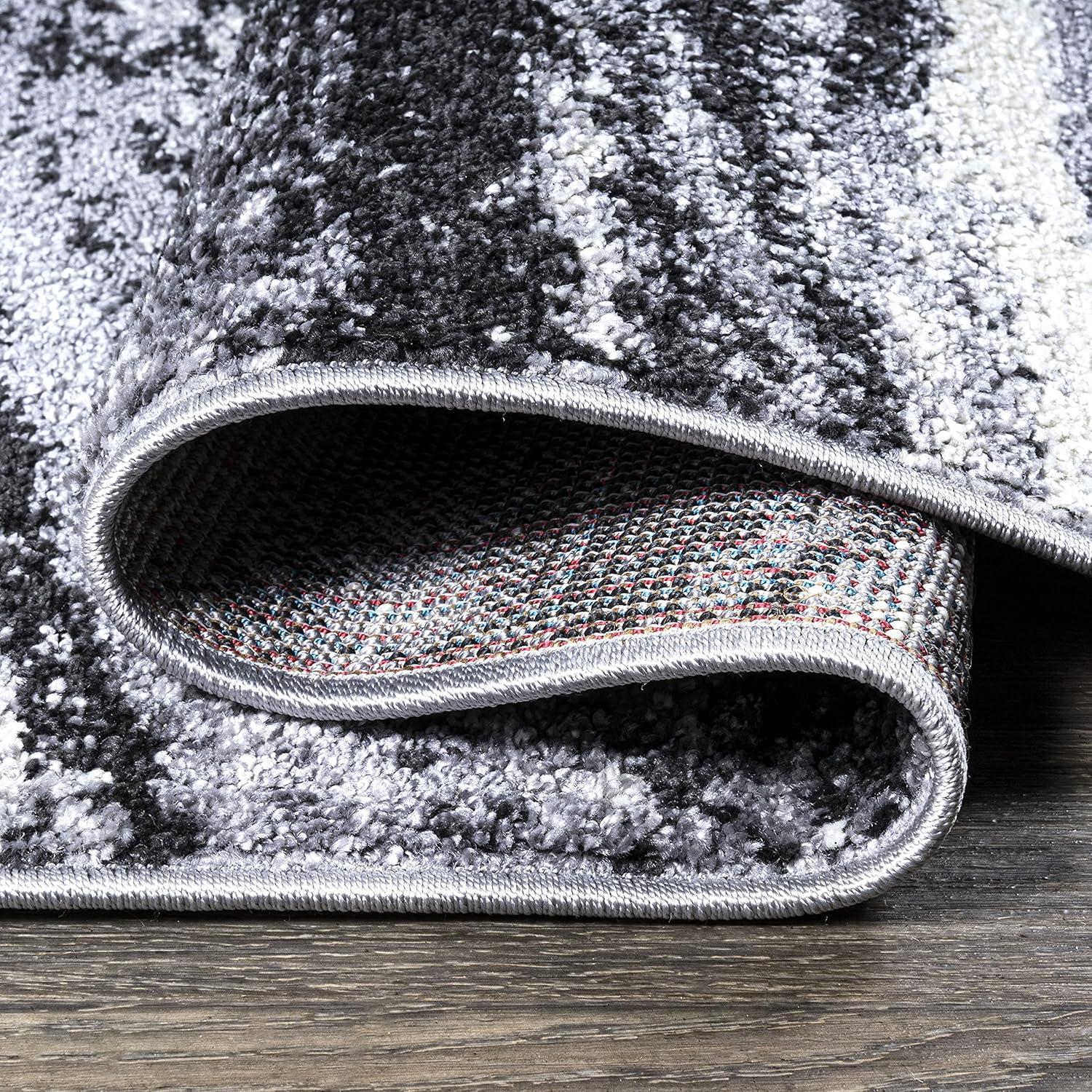 image:imageJONATHAN Y Viscon Abstract Marble Light GrayBlack Indoor Area Rug 3x5 ModernContemporaryGeometricCasual EasyCleaning for Living RoomBedroomKitchenPet FriendlyNonShedding SEU207A32 x 8 Runner